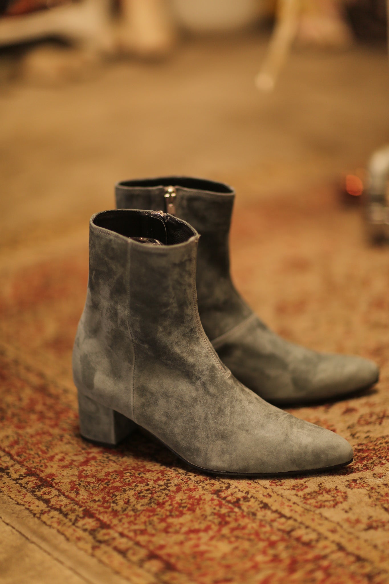 GREY SUEDE BOOTS - BANGKOK TAILOR CLOTHING STORE - HANDMADE CLOTHING