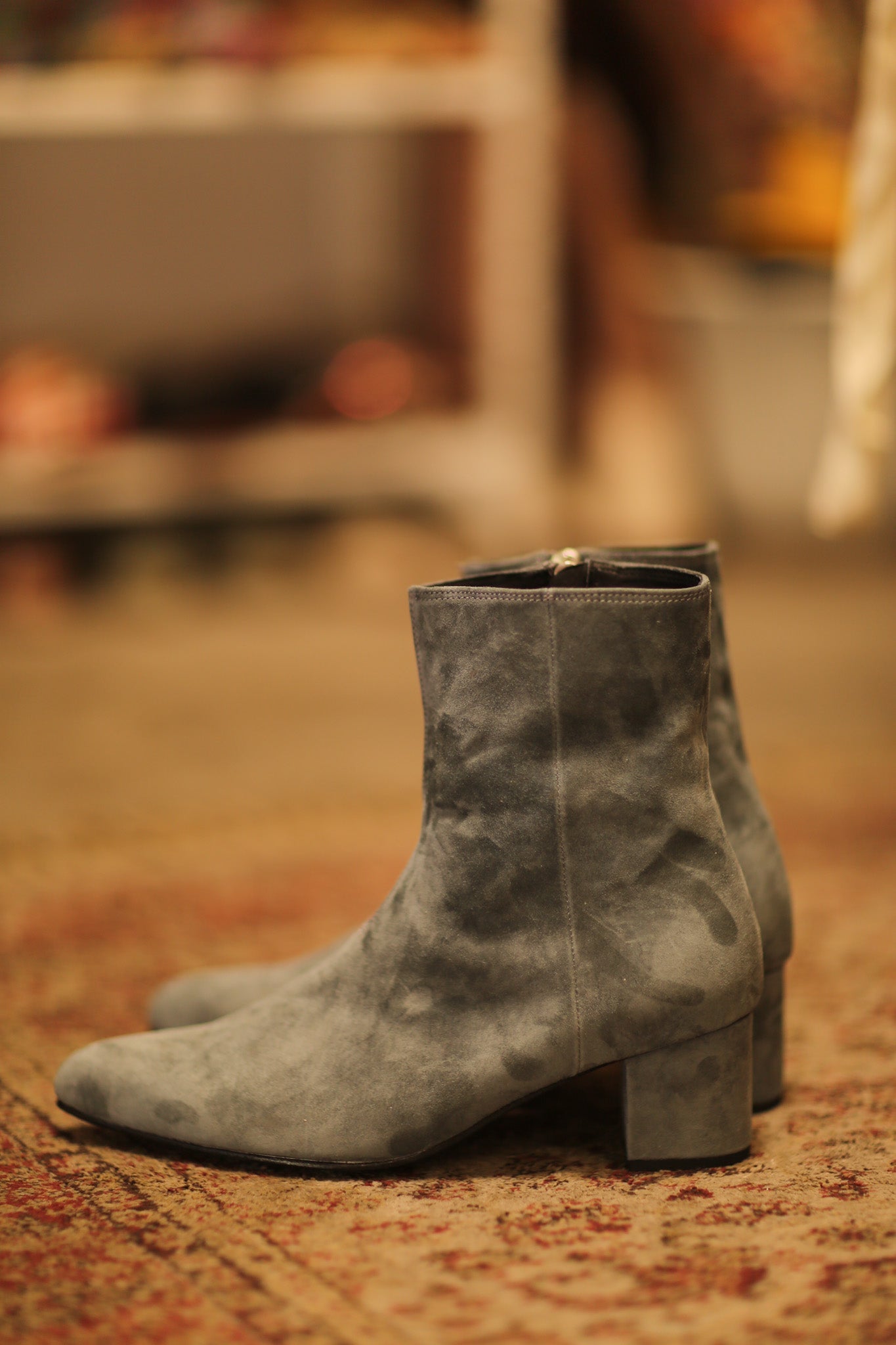 GREY SUEDE BOOTS - BANGKOK TAILOR CLOTHING STORE - HANDMADE CLOTHING