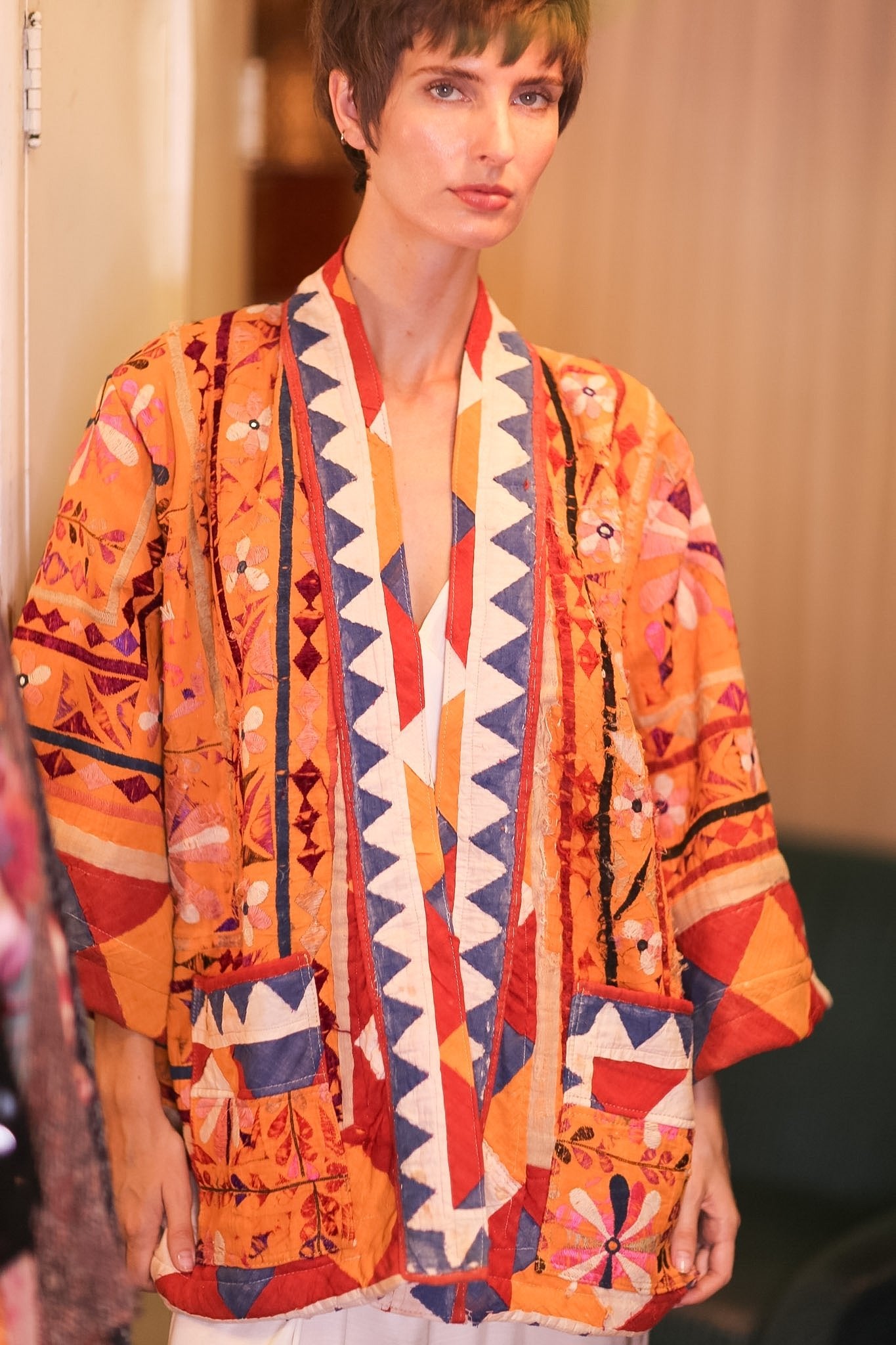 HALF KIMONO EMBROIDRED JACKET LORISA - BANGKOK TAILOR CLOTHING STORE - HANDMADE CLOTHING
