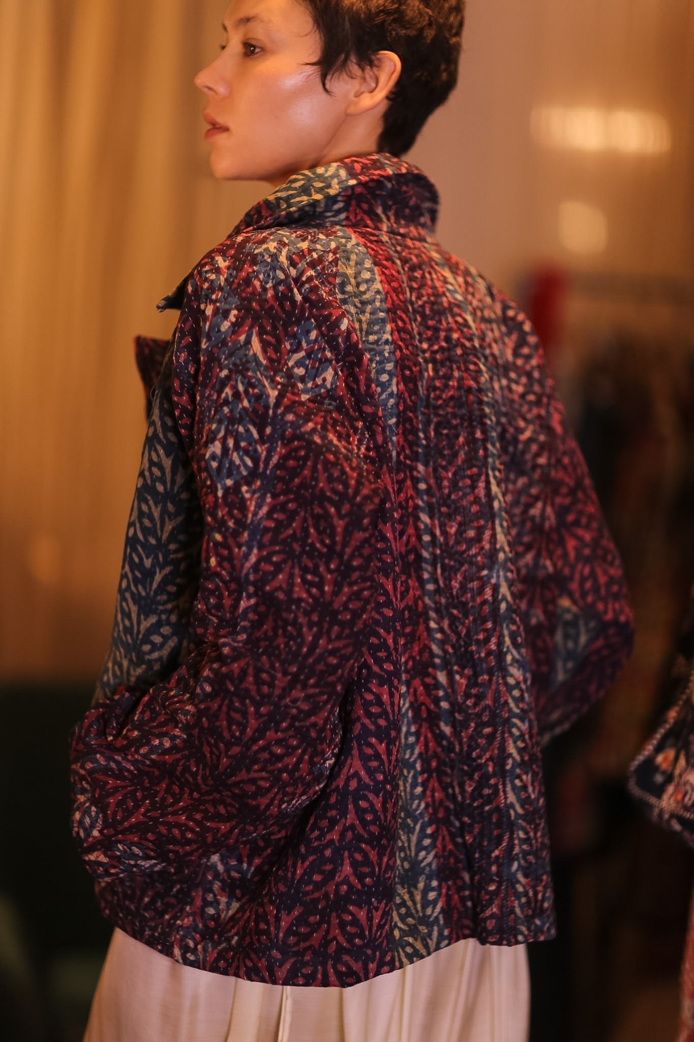 HAND BLOCKED KANTHA JACKET PINLALNI - BANGKOK TAILOR CLOTHING STORE - HANDMADE CLOTHING