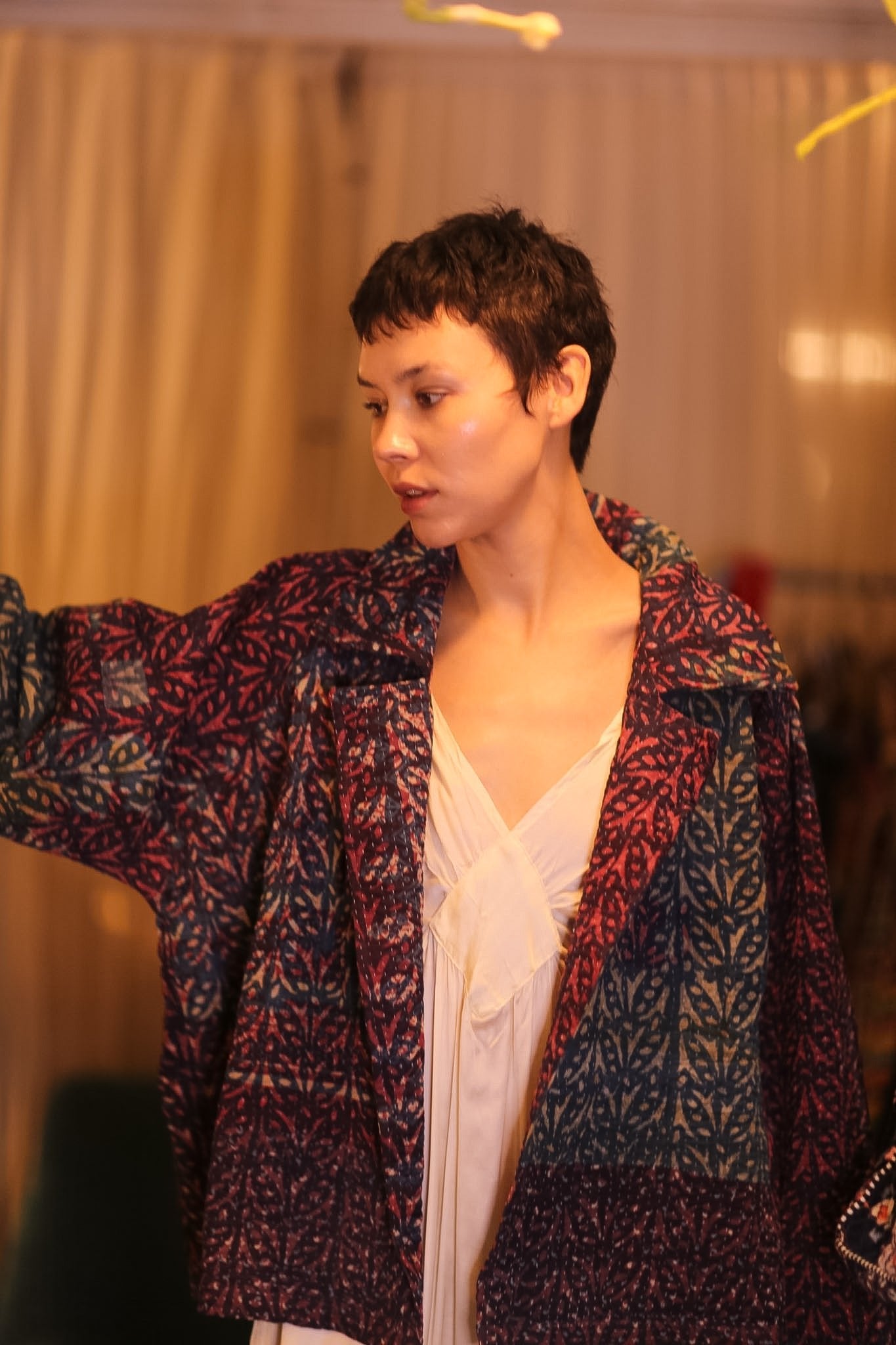 HAND BLOCKED KANTHA JACKET PINLALNI - BANGKOK TAILOR CLOTHING STORE - HANDMADE CLOTHING