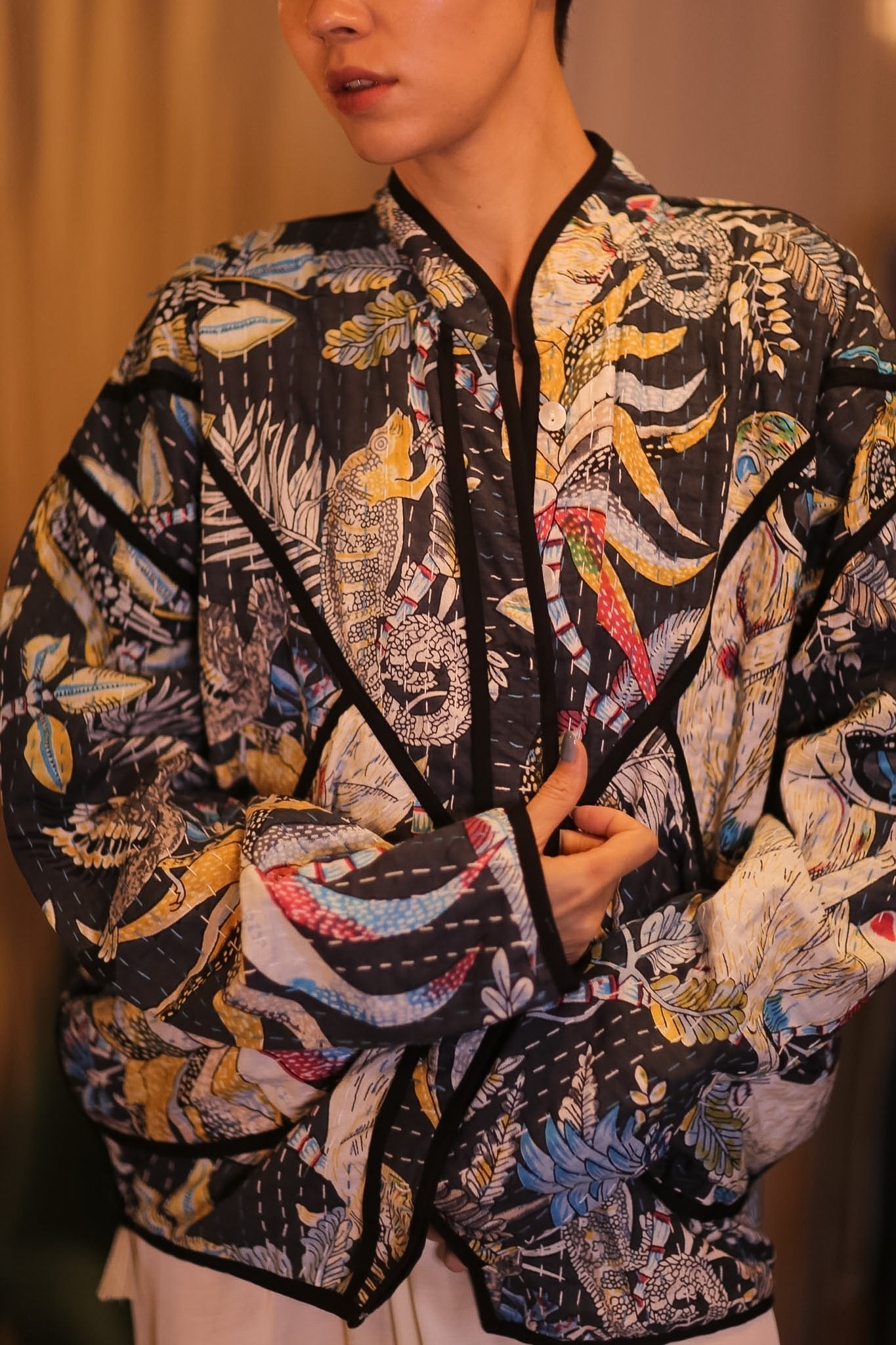 HAND BLOCKED KANTHA JACKET YEEYWEL - BANGKOK TAILOR CLOTHING STORE - HANDMADE CLOTHING