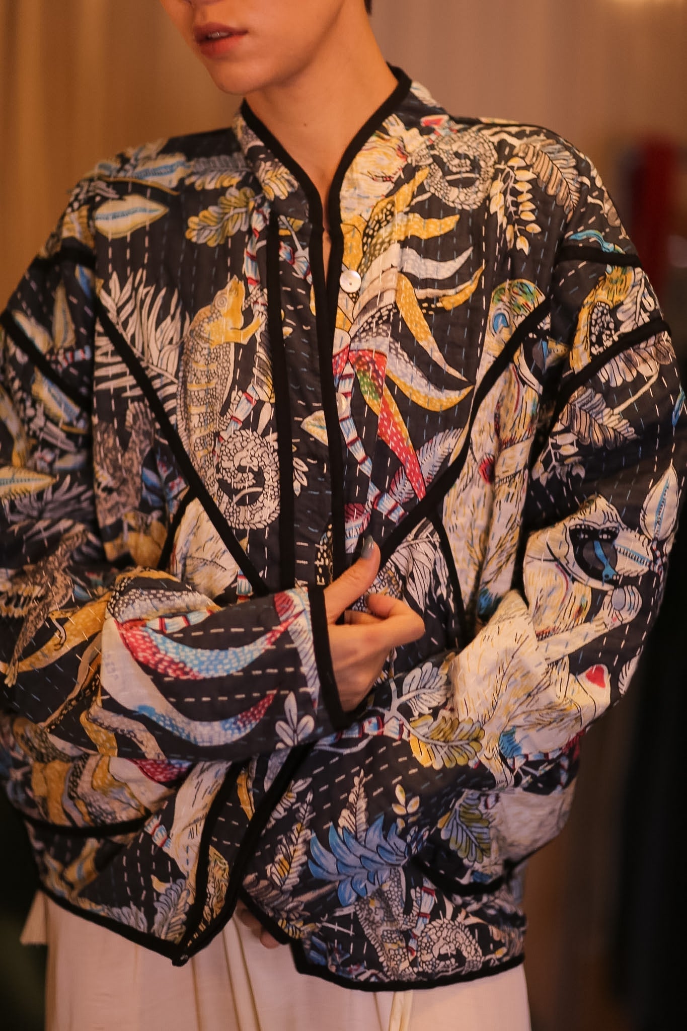 HAND BLOCKED KANTHA JACKET YEEYWEL - BANGKOK TAILOR CLOTHING STORE - HANDMADE CLOTHING