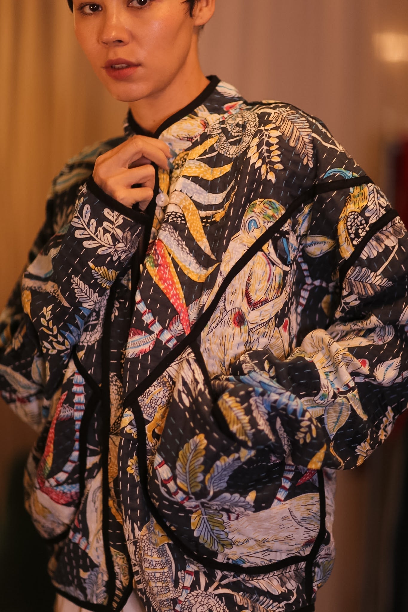 HAND BLOCKED KANTHA JACKET YEEYWEL - BANGKOK TAILOR CLOTHING STORE - HANDMADE CLOTHING