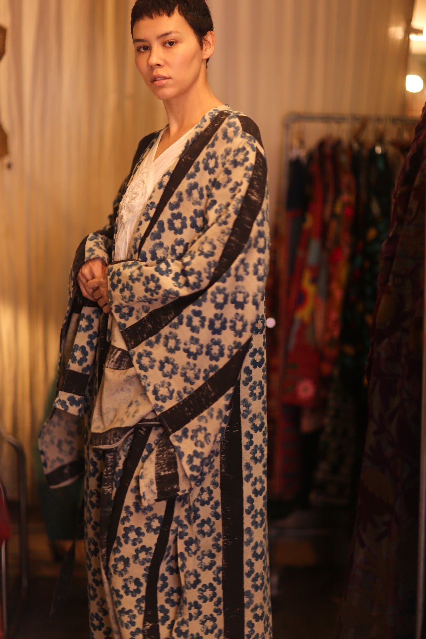 HAND LOOM COTTON KIMONO PINA DAI - BANGKOK TAILOR CLOTHING STORE - HANDMADE CLOTHING