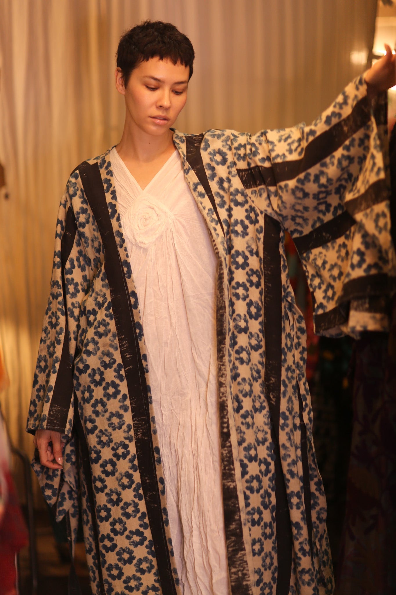 HAND LOOM COTTON KIMONO PINA DAI - BANGKOK TAILOR CLOTHING STORE - HANDMADE CLOTHING