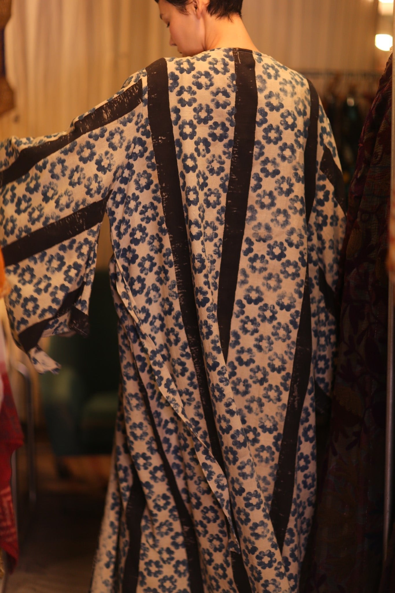 HAND LOOM COTTON KIMONO PINA DAI - BANGKOK TAILOR CLOTHING STORE - HANDMADE CLOTHING