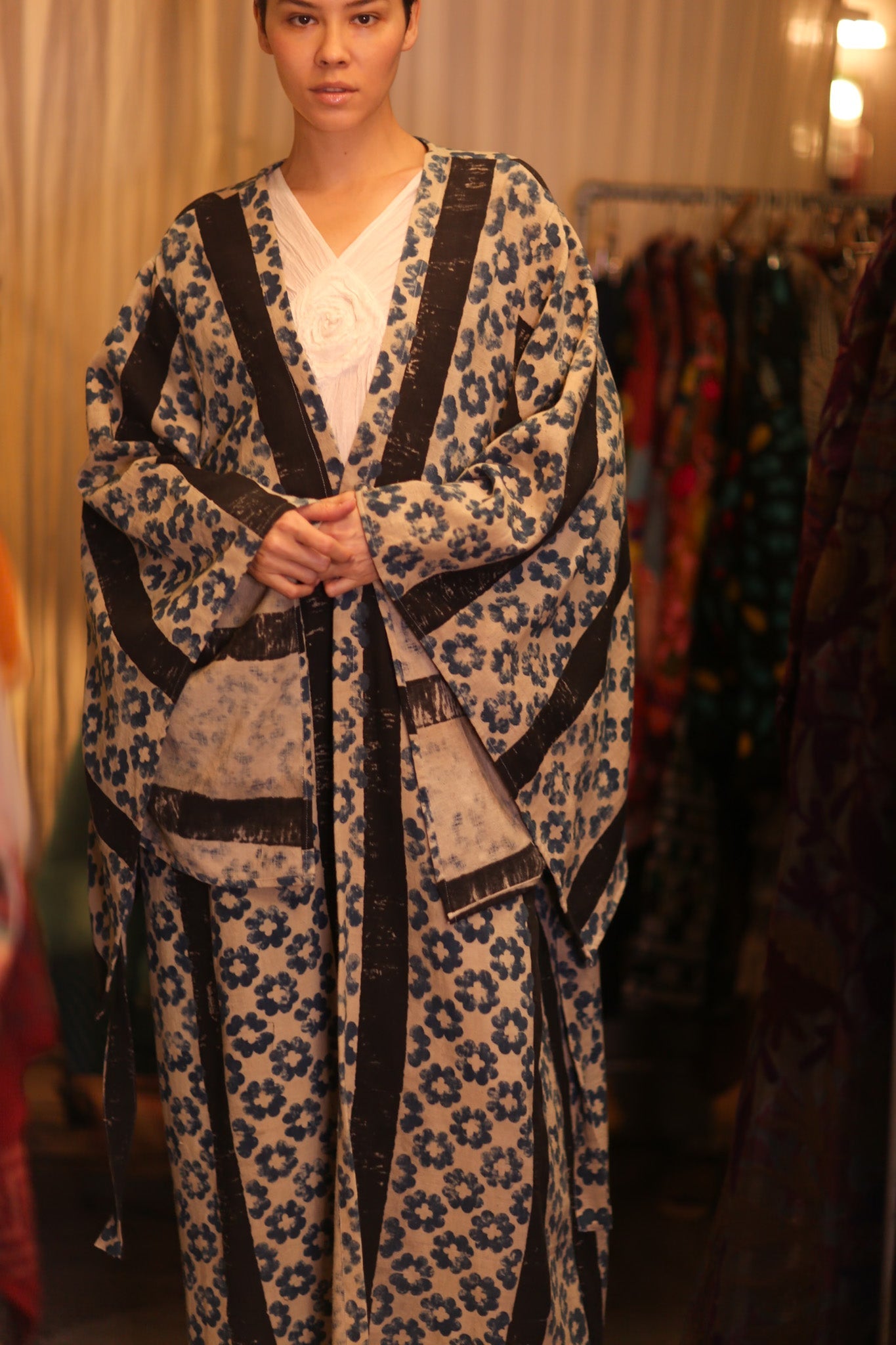 HAND LOOM COTTON KIMONO PINA DAI - BANGKOK TAILOR CLOTHING STORE - HANDMADE CLOTHING