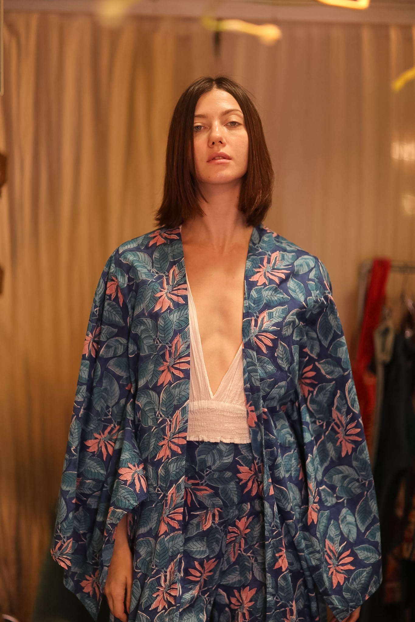 HANDBLOCKED COTTON WINGS KIMONO FORPAN - BANGKOK TAILOR CLOTHING STORE - HANDMADE CLOTHING