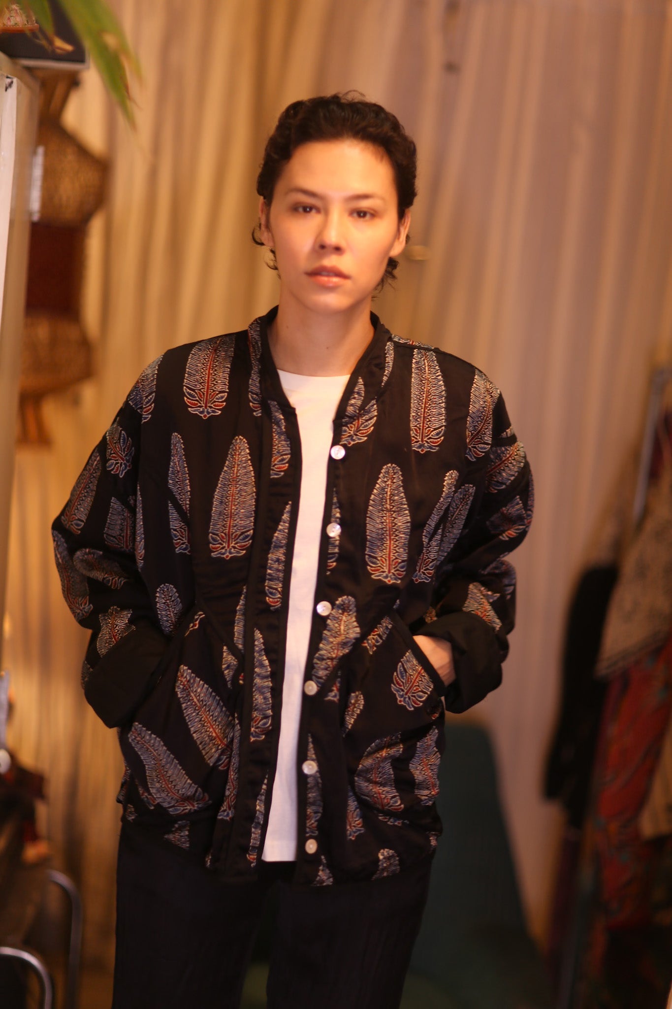 HANDBLOCKED SILK JACKET YU - BANGKOK TAILOR CLOTHING STORE - HANDMADE CLOTHING