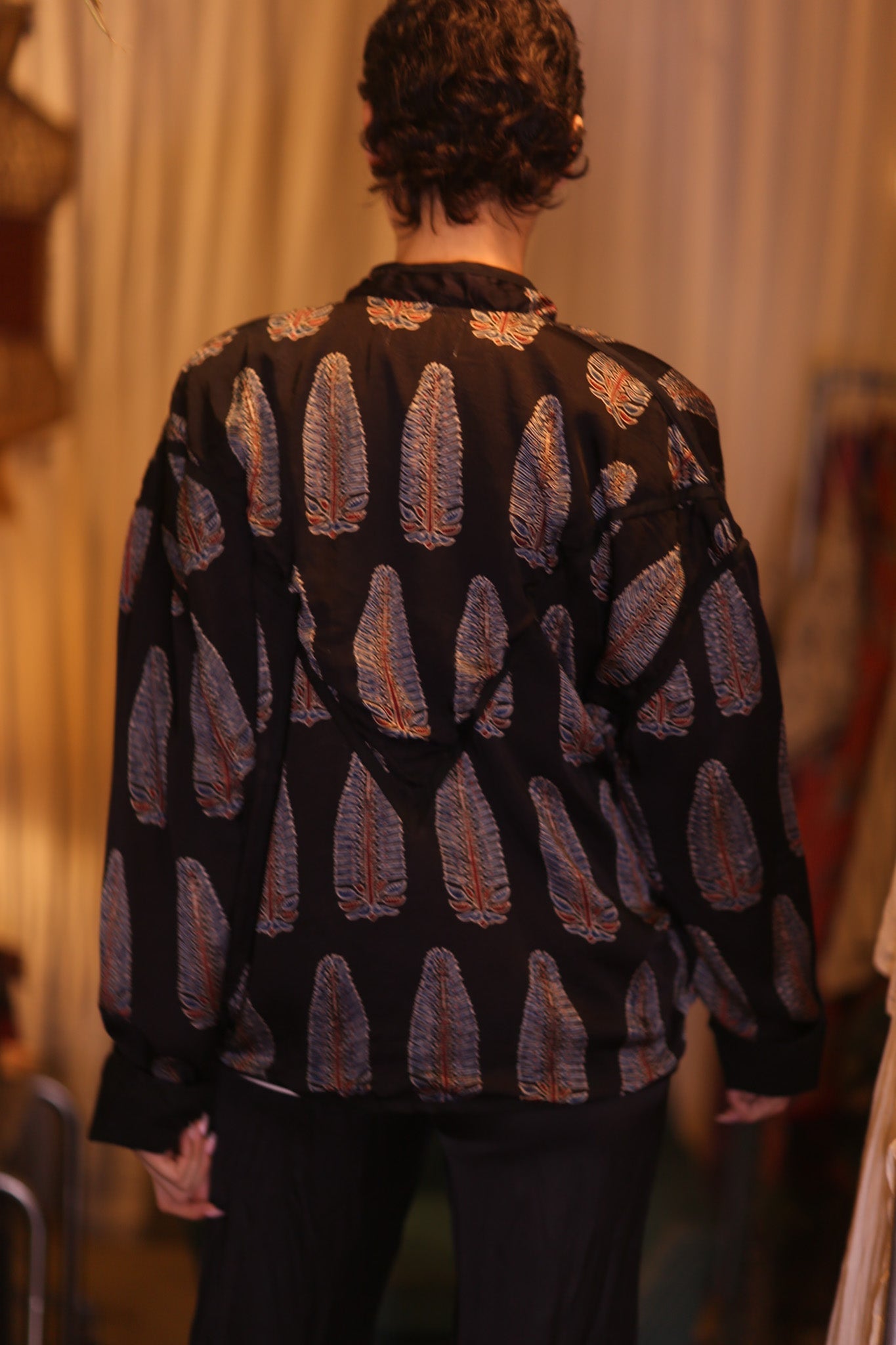 HANDBLOCKED SILK JACKET YU - BANGKOK TAILOR CLOTHING STORE - HANDMADE CLOTHING