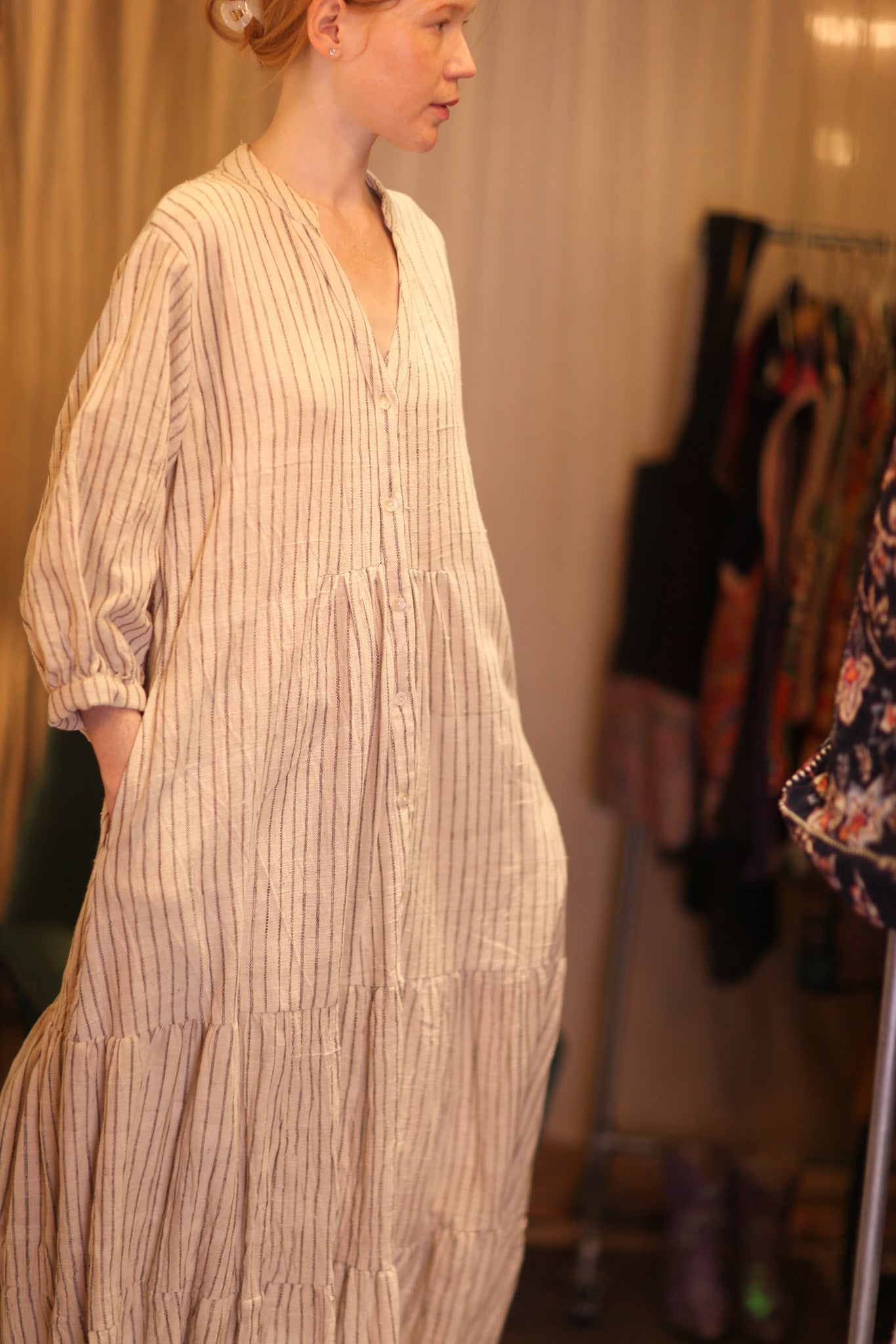 HANDWOVEN COTTON DRESS SUSIE ASHA - BANGKOK TAILOR CLOTHING STORE - HANDMADE CLOTHING