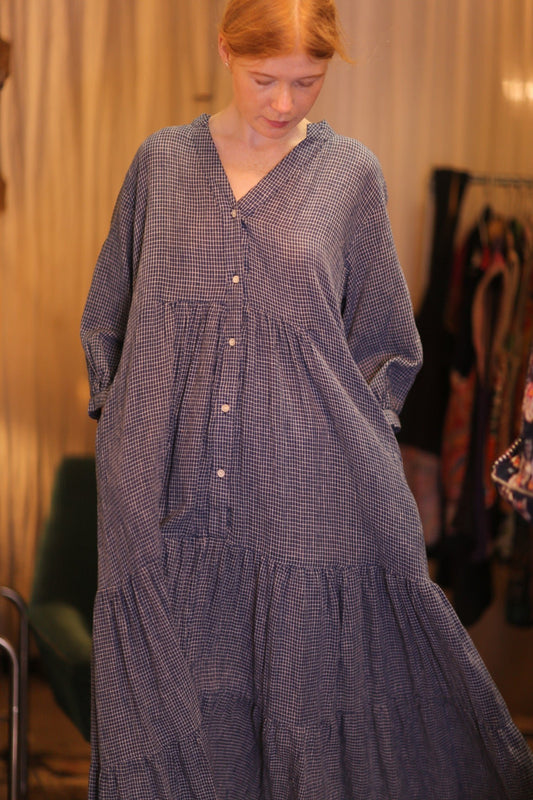 HANDWOVEN COTTON DRESS SUSIE VELINA - BANGKOK TAILOR CLOTHING STORE - HANDMADE CLOTHING
