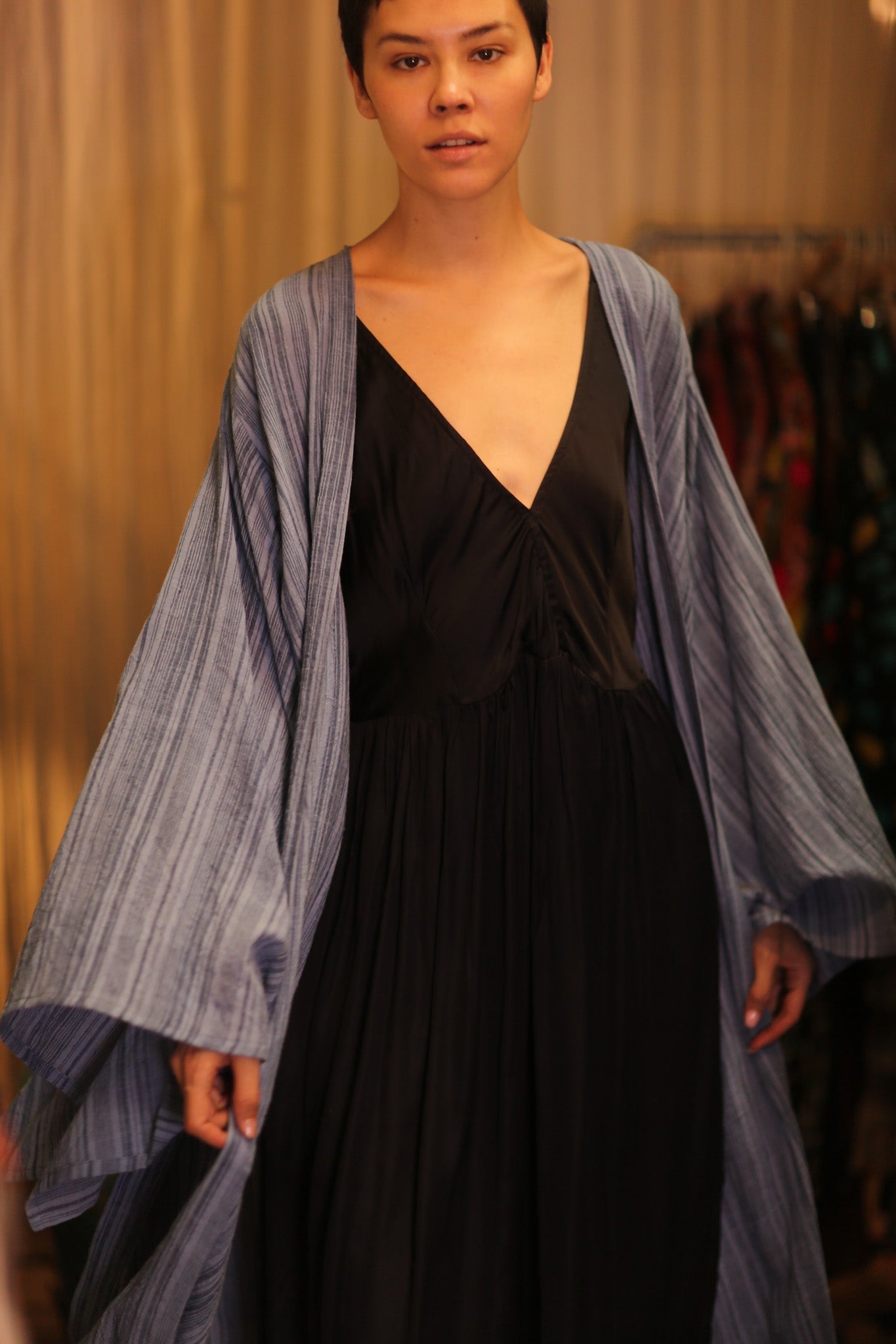 HANDWOVEN COTTON WING KIMONO PINA LAYLA - BANGKOK TAILOR CLOTHING STORE - HANDMADE CLOTHING