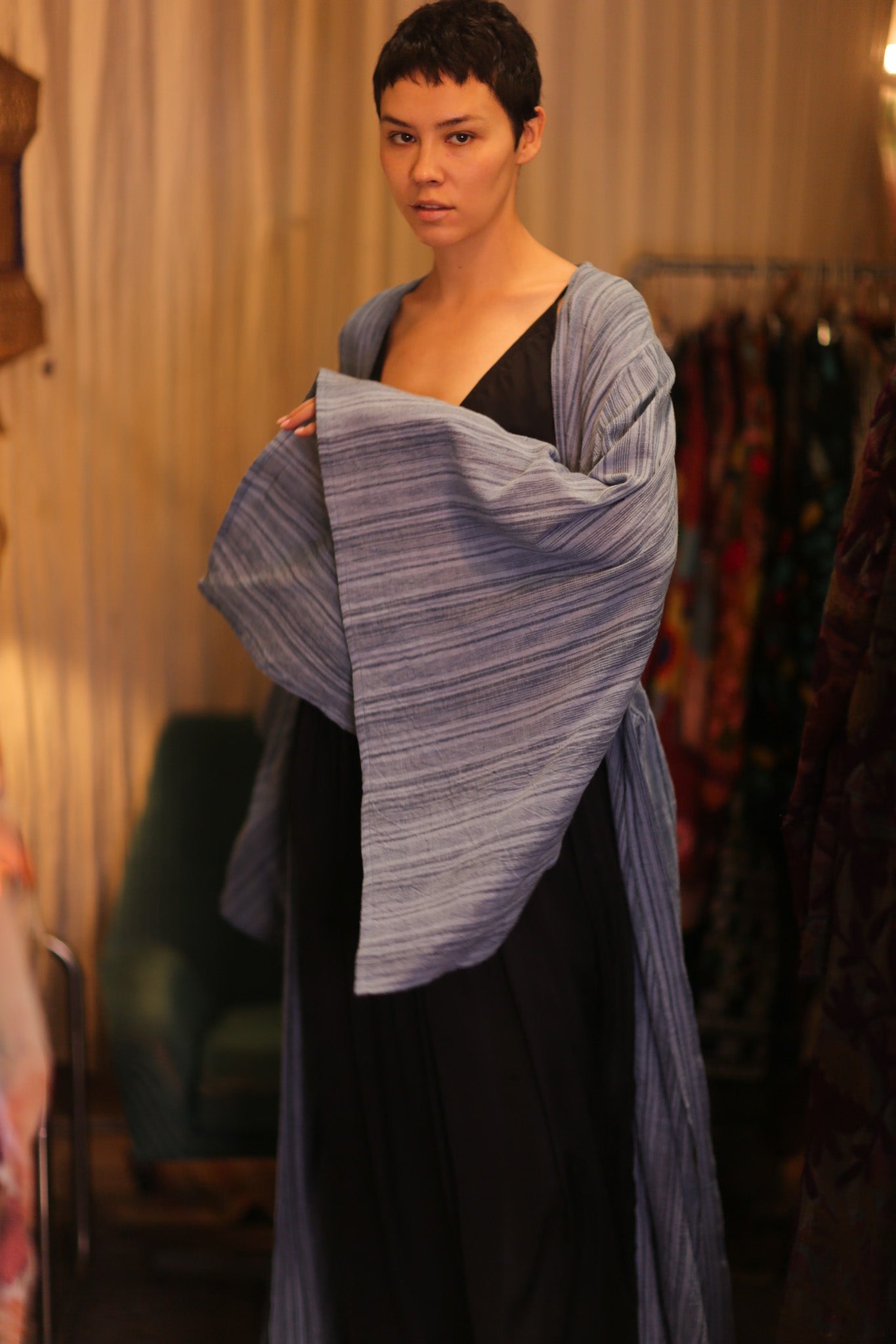 HANDWOVEN COTTON WING KIMONO PINA LAYLA - BANGKOK TAILOR CLOTHING STORE - HANDMADE CLOTHING
