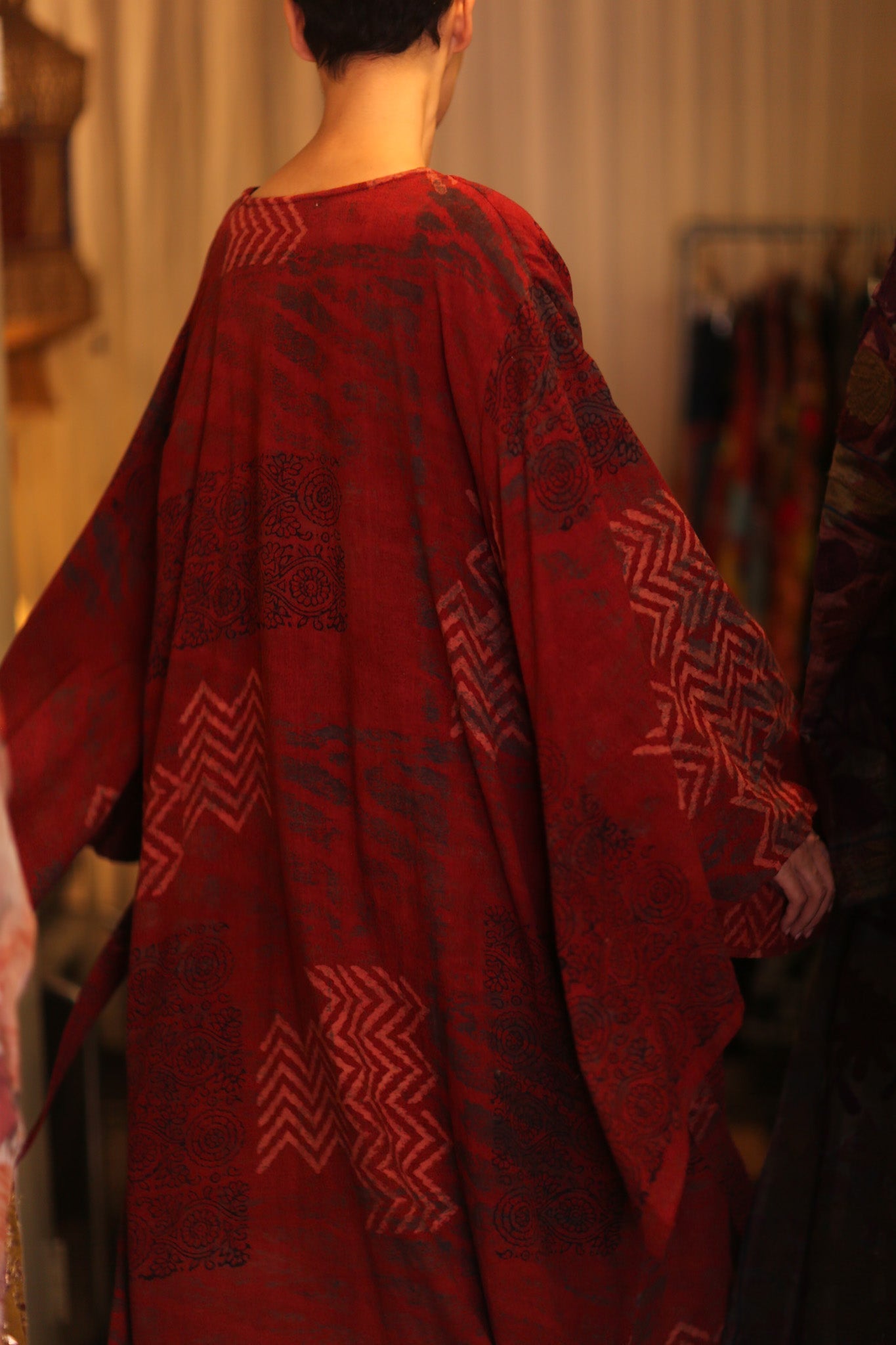 HANDWOVEN COTTON WING KIMONO PINA REDROSI - BANGKOK TAILOR CLOTHING STORE - HANDMADE CLOTHING