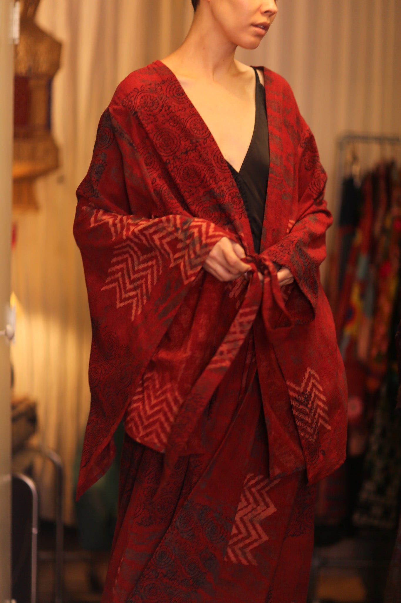 HANDWOVEN COTTON WING KIMONO PINA REDROSI - BANGKOK TAILOR CLOTHING STORE - HANDMADE CLOTHING
