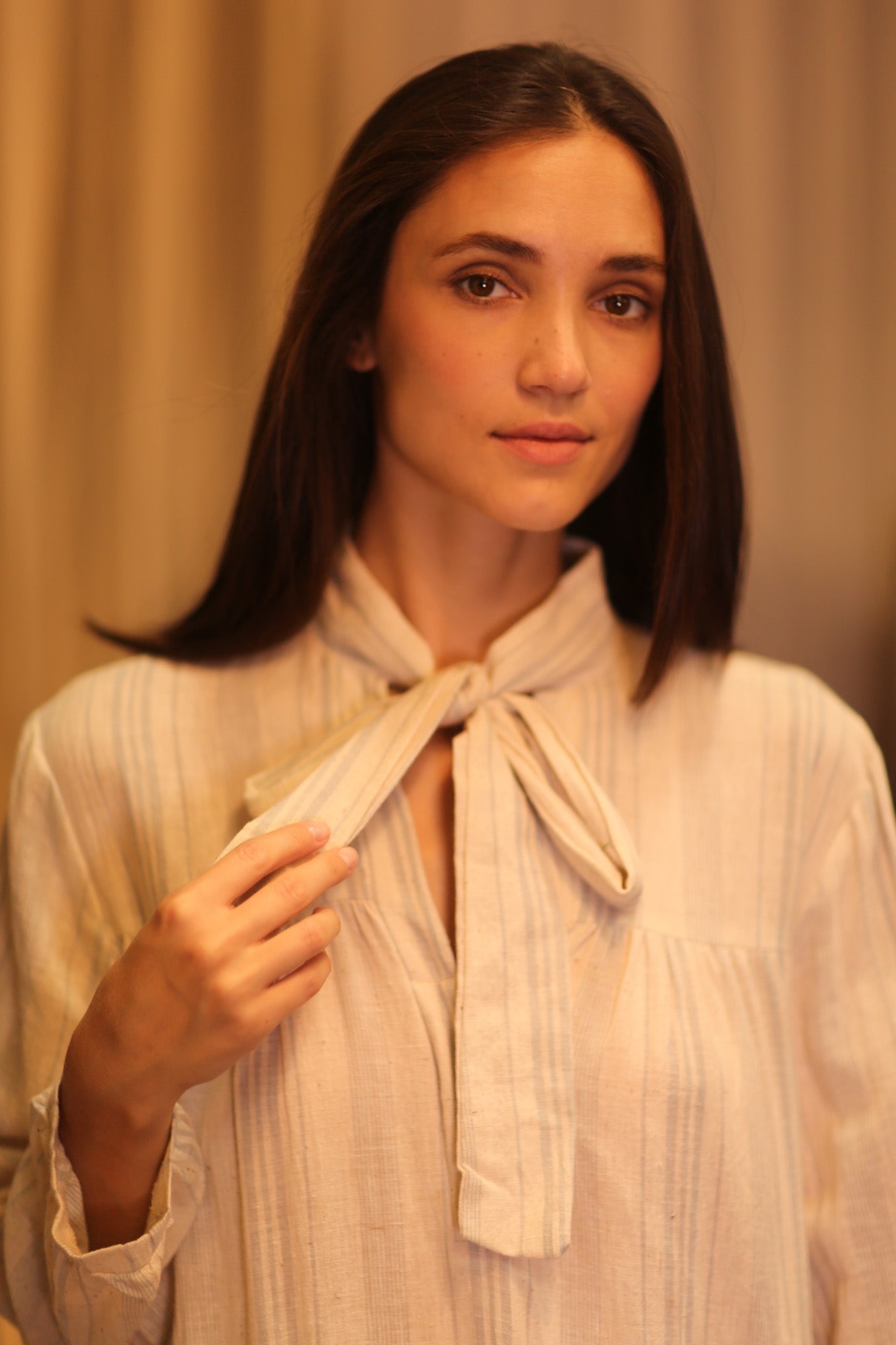 HANDWOVEN MAXI COTTON BUTTONED DRESS LOA CARA - BANGKOK TAILOR CLOTHING STORE - HANDMADE CLOTHING