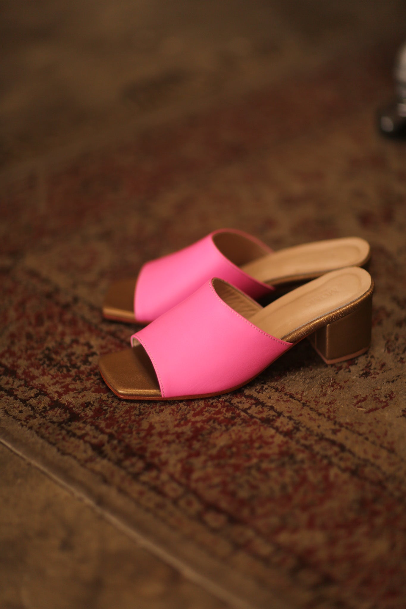 HEELED MULES LORIN PINK GOLD - BANGKOK TAILOR CLOTHING STORE - HANDMADE CLOTHING