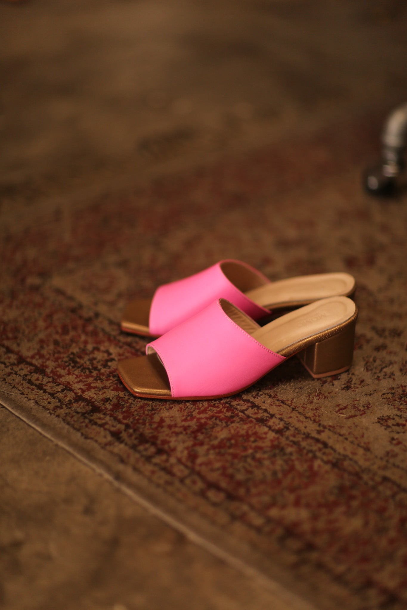 HEELED MULES LORIN PINK GOLD - BANGKOK TAILOR CLOTHING STORE - HANDMADE CLOTHING