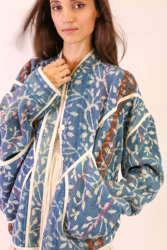 INDIGO KANTHA JACKET EMMY - BANGKOK TAILOR CLOTHING STORE - HANDMADE CLOTHING