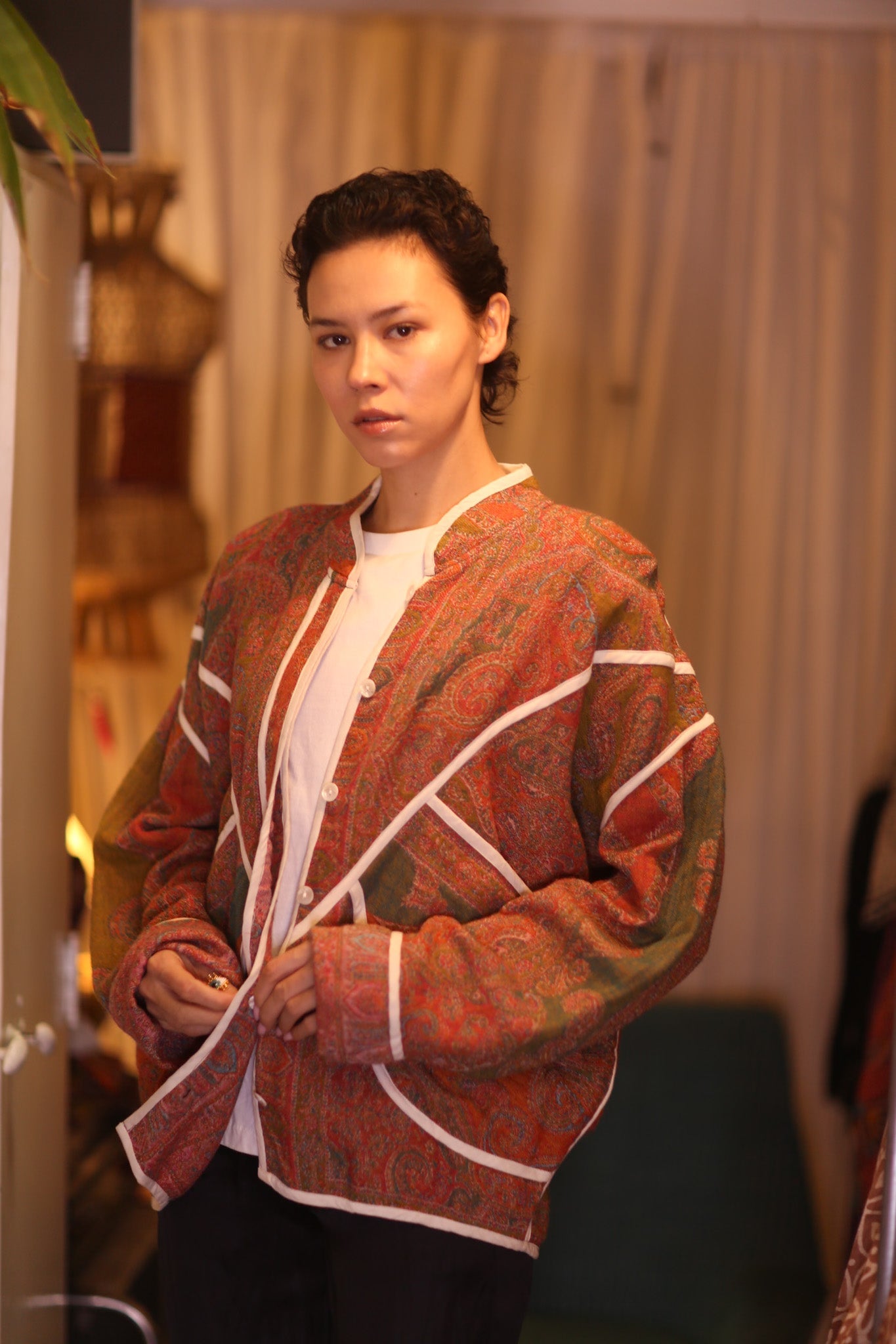 JACKET PATTERN EMBROIDERED SHAWL COTTON WOOL CHAN - BANGKOK TAILOR CLOTHING STORE - HANDMADE CLOTHING