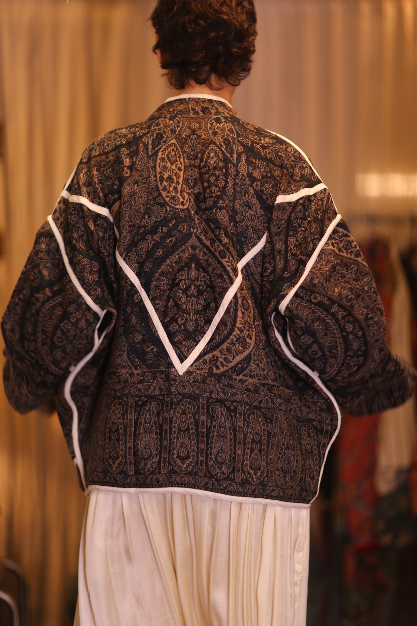 JACKET PATTERN EMBROIDERED SHAWL COTTON WOOL JUNO - BANGKOK TAILOR CLOTHING STORE - HANDMADE CLOTHING
