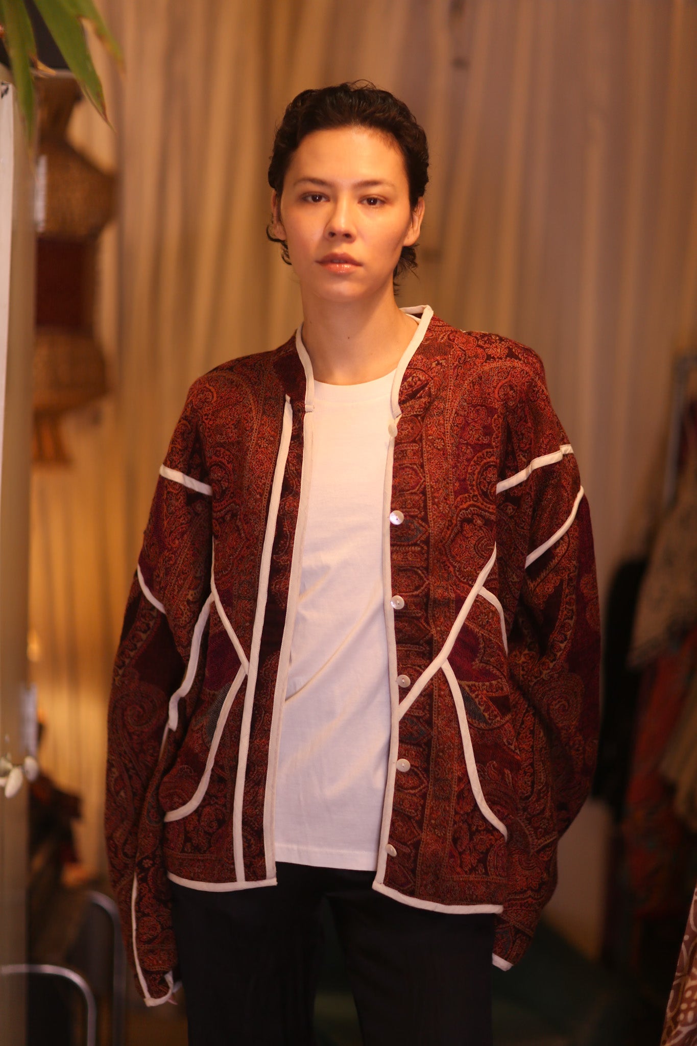 JACKET PATTERN EMBROIDERED SHAWL COTTON WOOL KADIPAR - BANGKOK TAILOR CLOTHING STORE - HANDMADE CLOTHING
