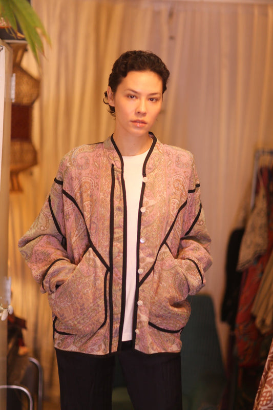 JACKET PATTERN EMBROIDERED SHAWL COTTON WOOL NAKO - BANGKOK TAILOR CLOTHING STORE - HANDMADE CLOTHING