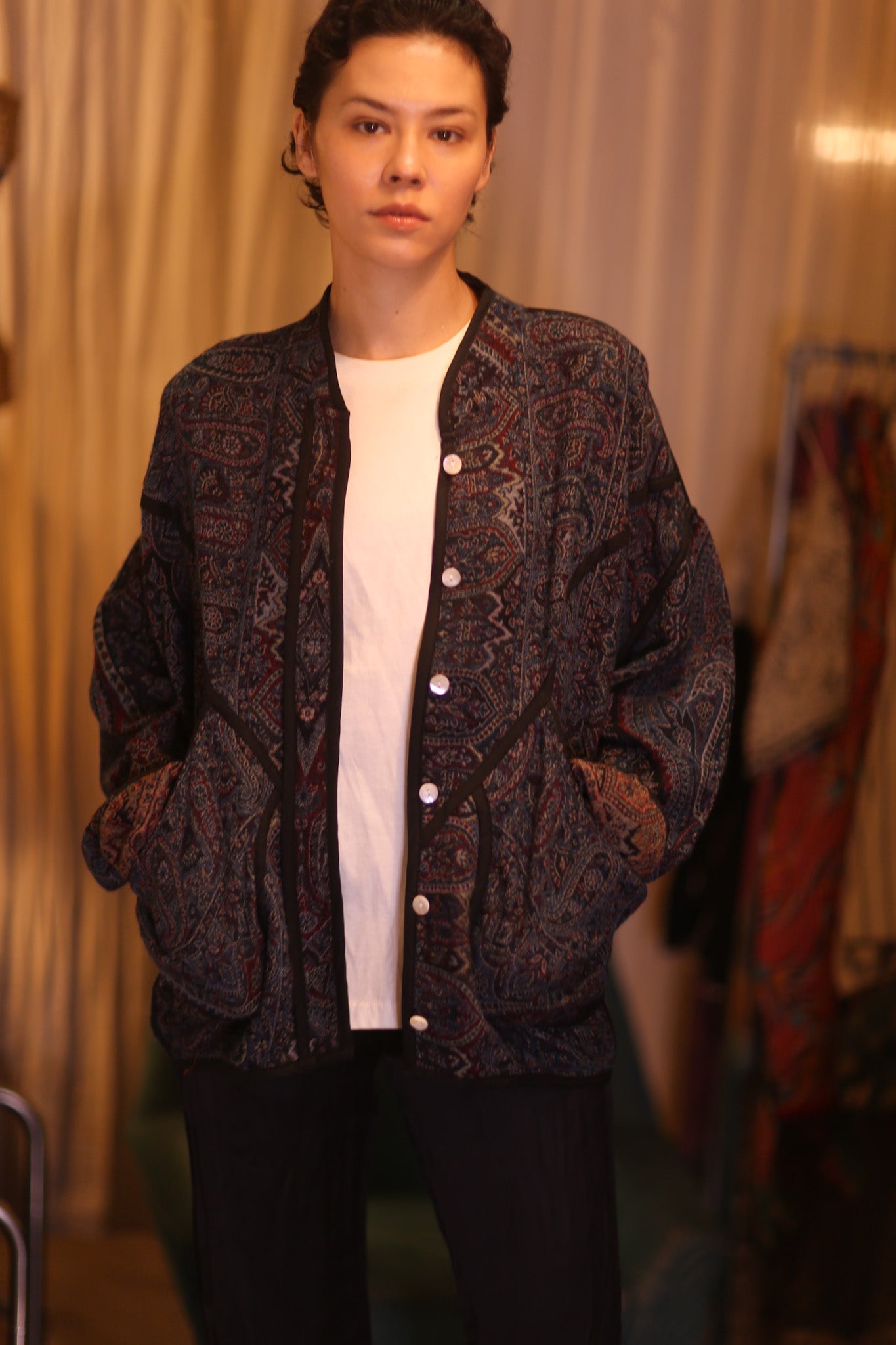 JACKET PATTERN EMBROIDERED SHAWL COTTON WOOL NIYOUN - BANGKOK TAILOR CLOTHING STORE - HANDMADE CLOTHING