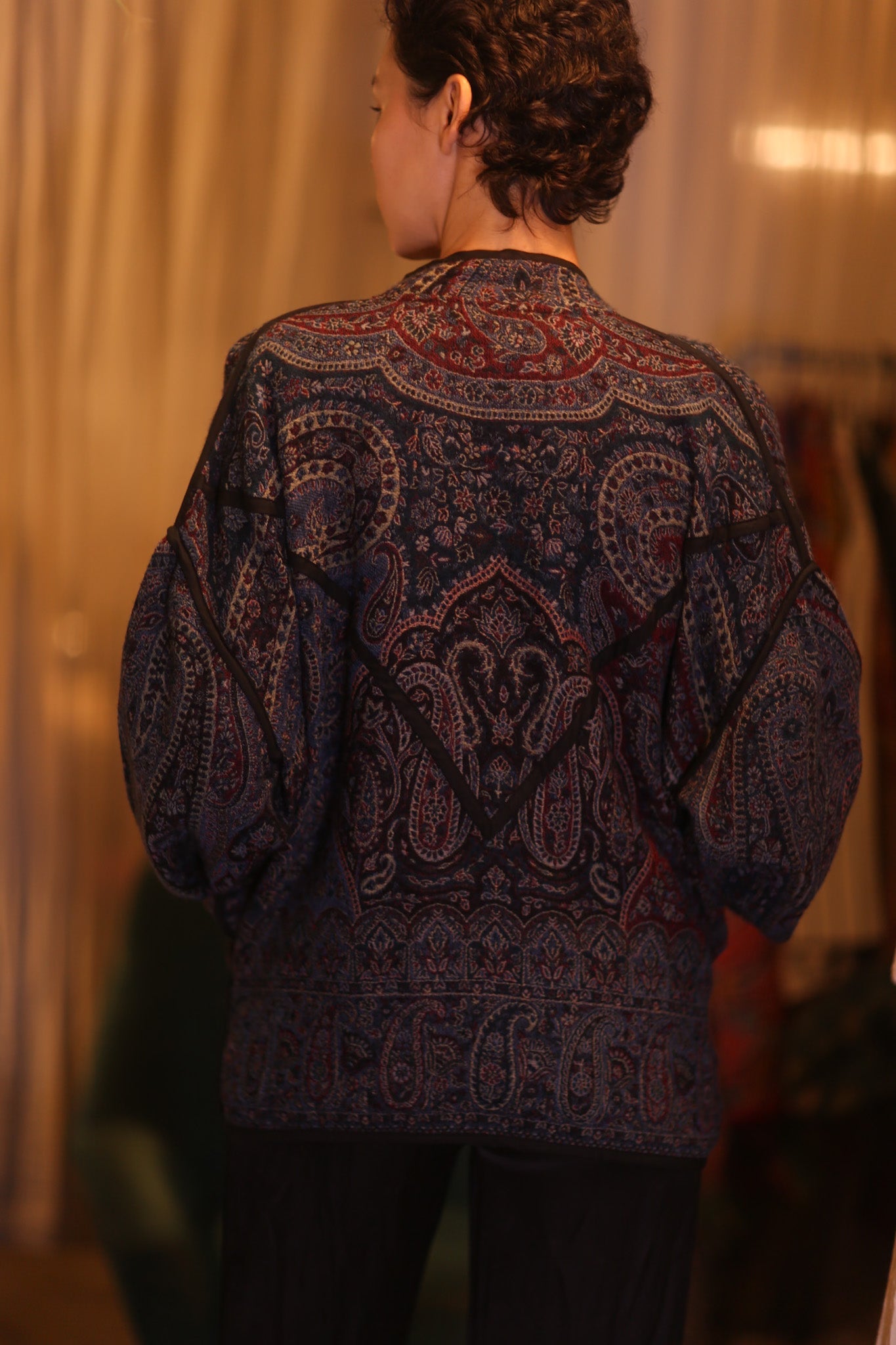 JACKET PATTERN EMBROIDERED SHAWL COTTON WOOL NIYOUN - BANGKOK TAILOR CLOTHING STORE - HANDMADE CLOTHING