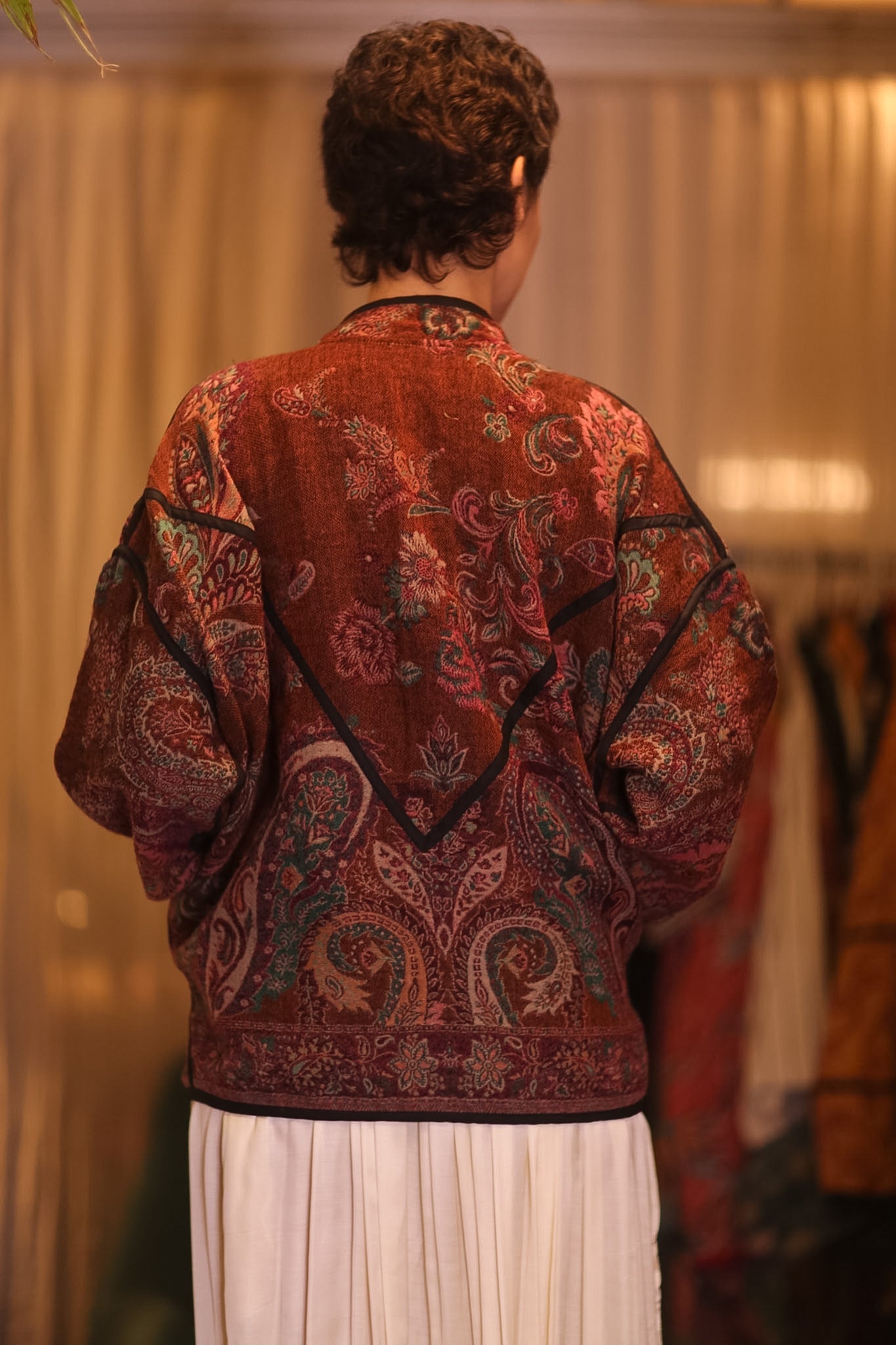JACKET PATTERN EMBROIDERED SHAWL COTTON WOOL YOOJI - BANGKOK TAILOR CLOTHING STORE - HANDMADE CLOTHING