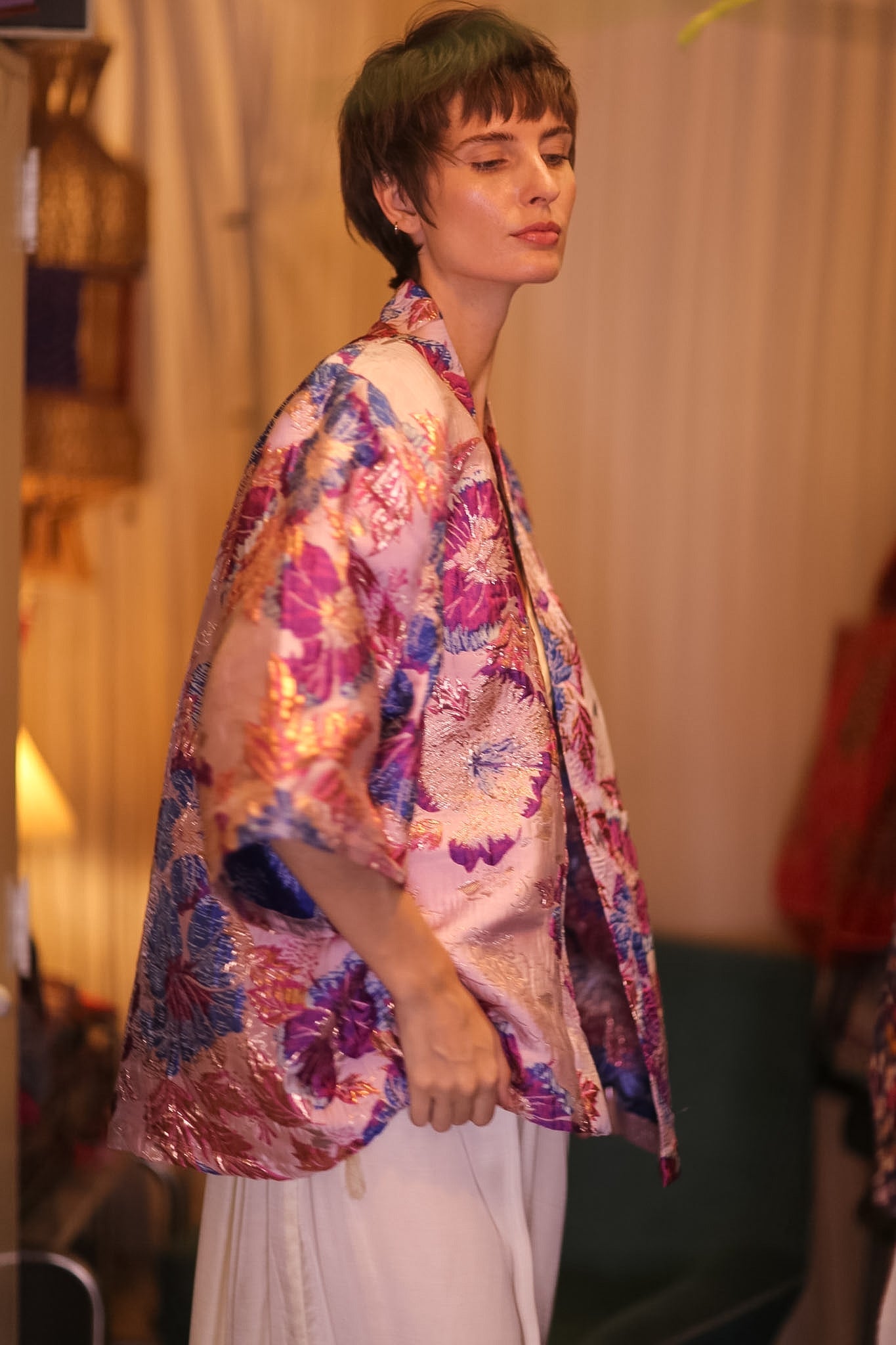 JACQUARD SHORT KIMONO LAVELLE - BANGKOK TAILOR CLOTHING STORE - HANDMADE CLOTHING