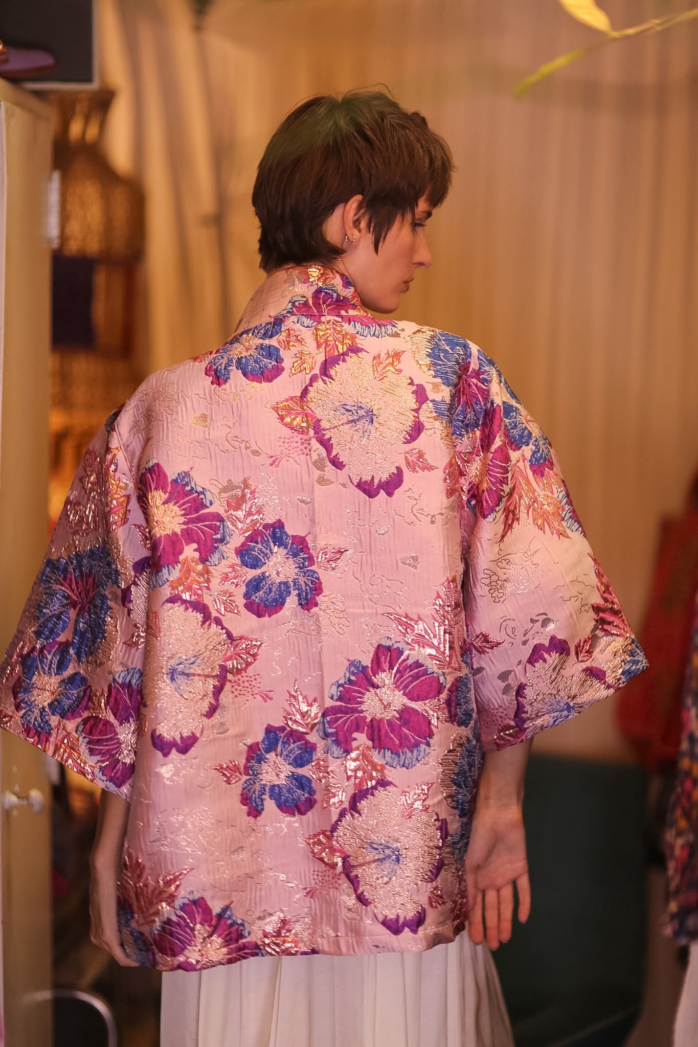 JACQUARD SHORT KIMONO LAVELLE - BANGKOK TAILOR CLOTHING STORE - HANDMADE CLOTHING