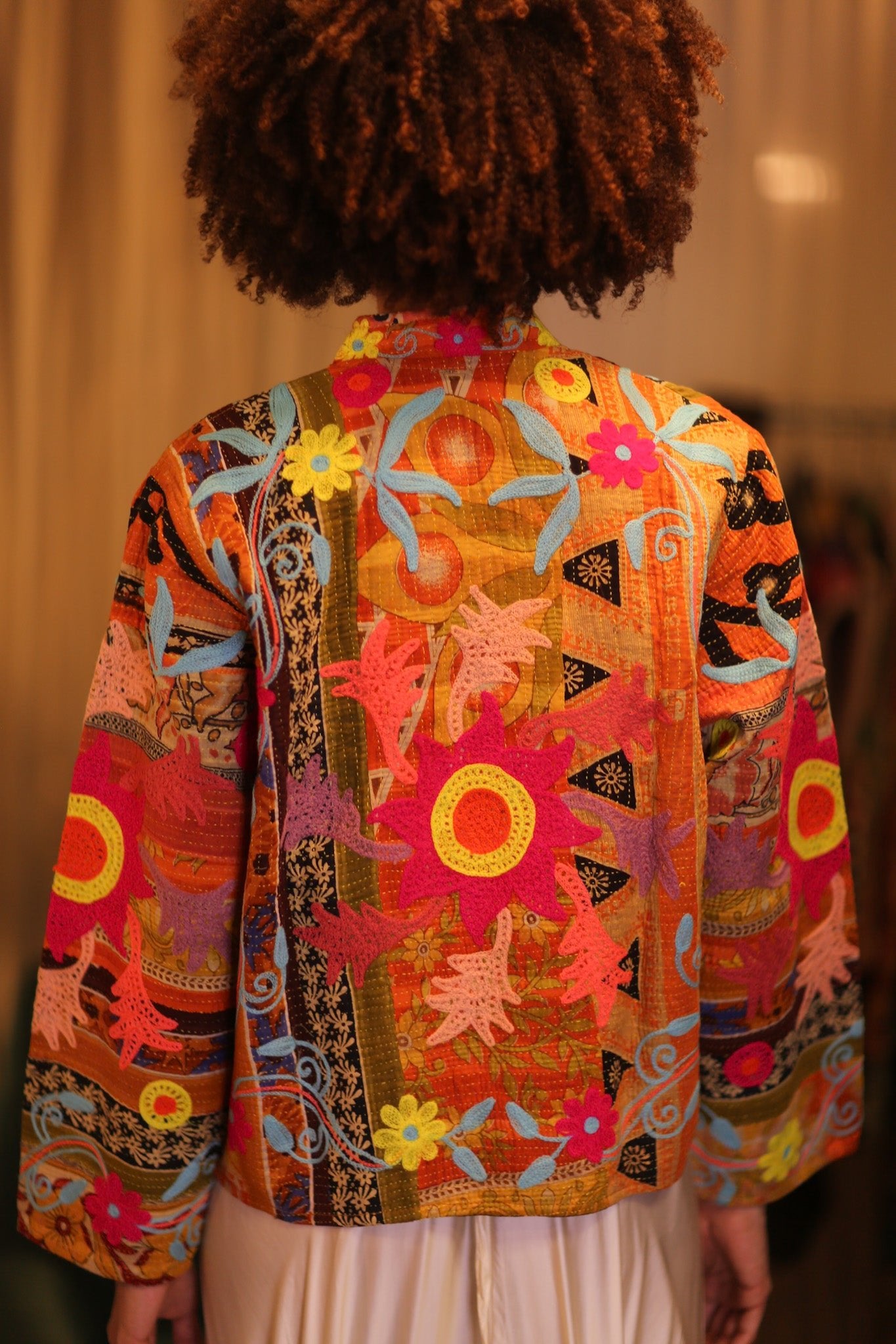 KANTHA EMBROIDERED JACKET INGRID LESB - BANGKOK TAILOR CLOTHING STORE - HANDMADE CLOTHING