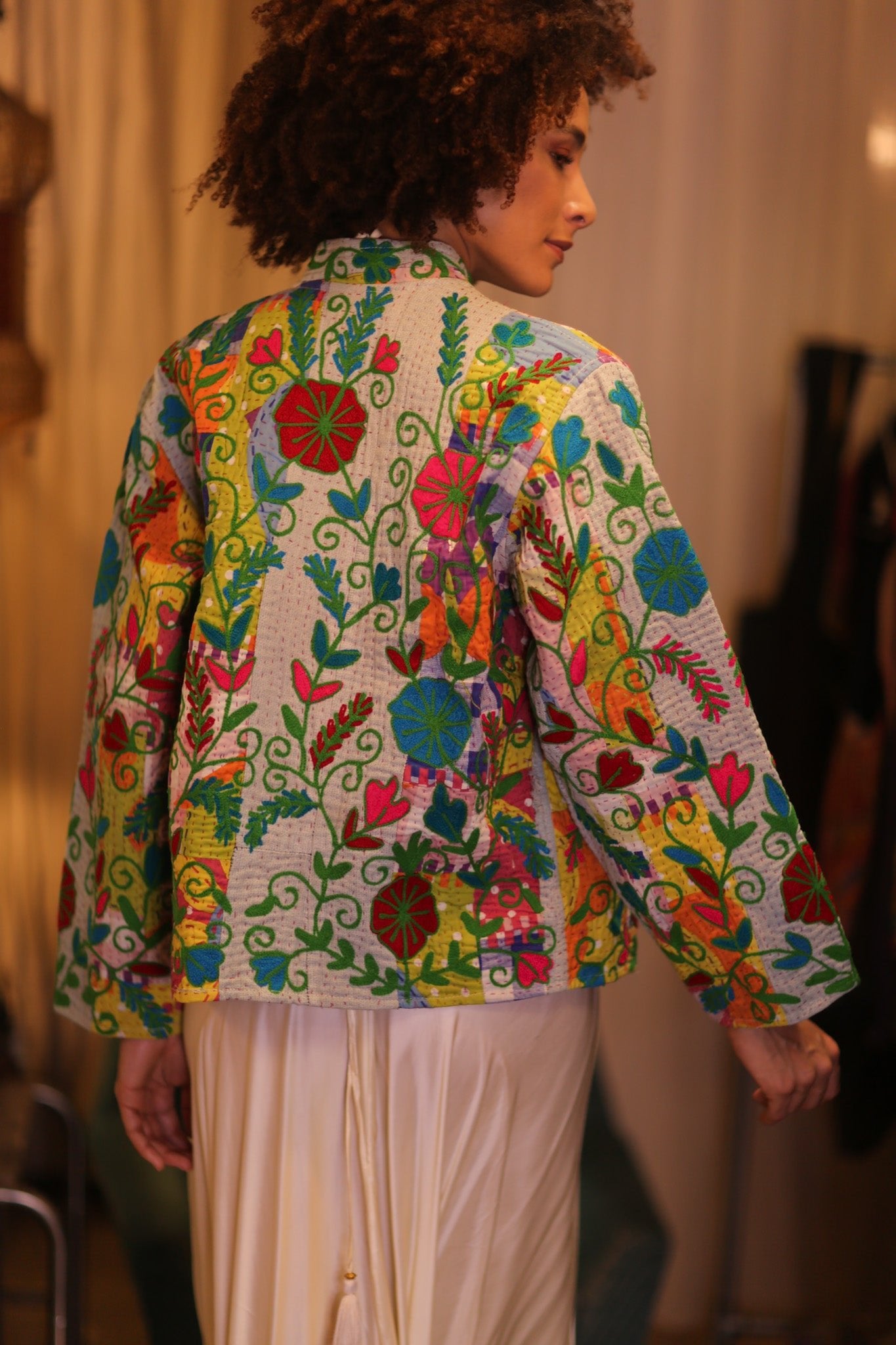 KANTHA EMBROIDERED JACKET INGRID NWENI - BANGKOK TAILOR CLOTHING STORE - HANDMADE CLOTHING