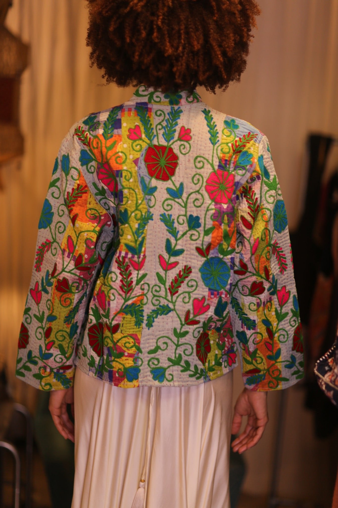 KANTHA EMBROIDERED JACKET INGRID NWENI - BANGKOK TAILOR CLOTHING STORE - HANDMADE CLOTHING