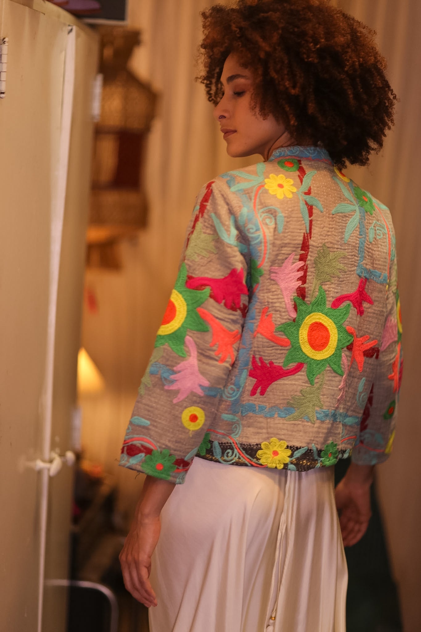 KANTHA EMBROIDERED JACKET INGRID WARPYAR - BANGKOK TAILOR CLOTHING STORE - HANDMADE CLOTHING