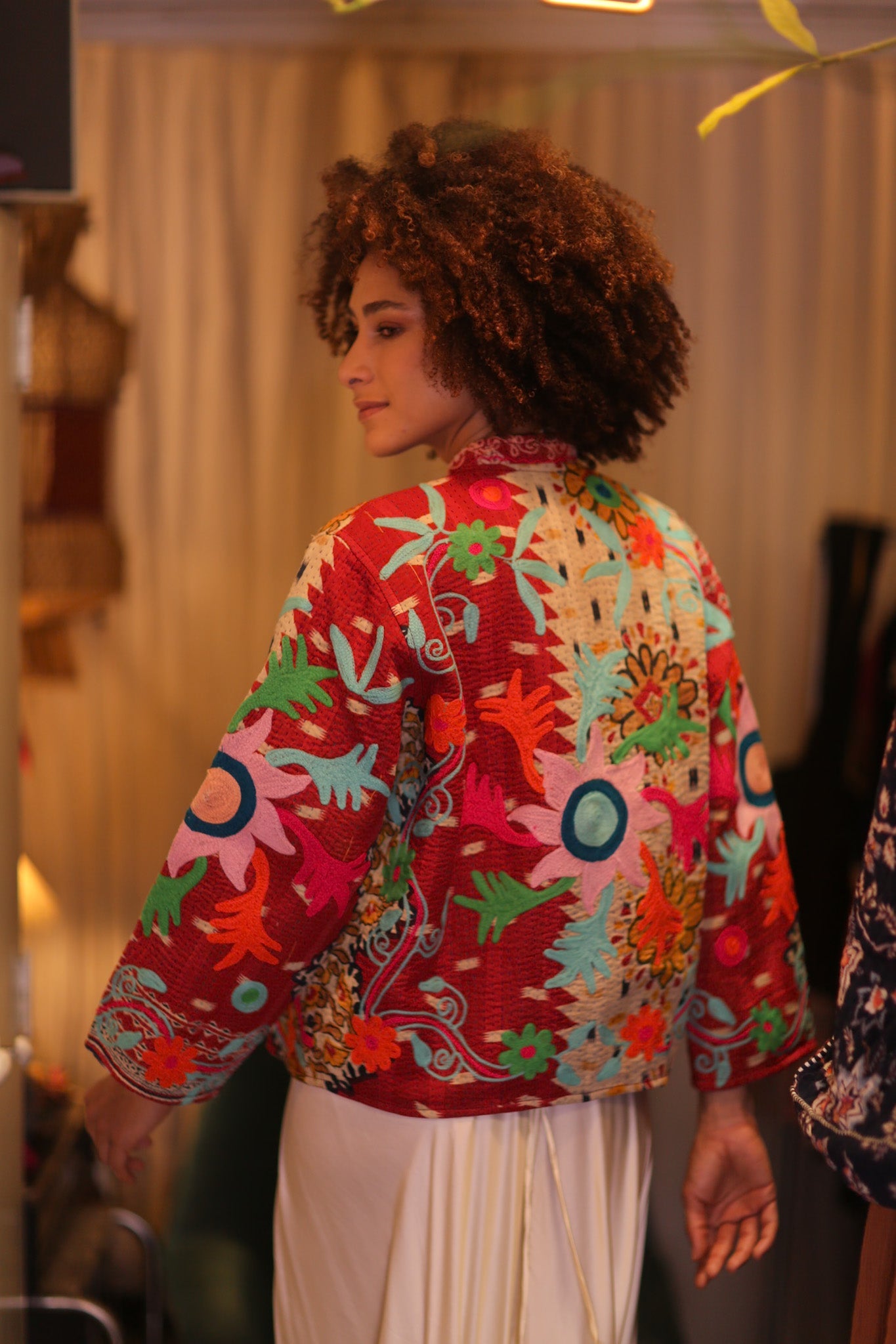 KANTHA EMBROIDERED JACKET INGRID WARYAW - BANGKOK TAILOR CLOTHING STORE - HANDMADE CLOTHING