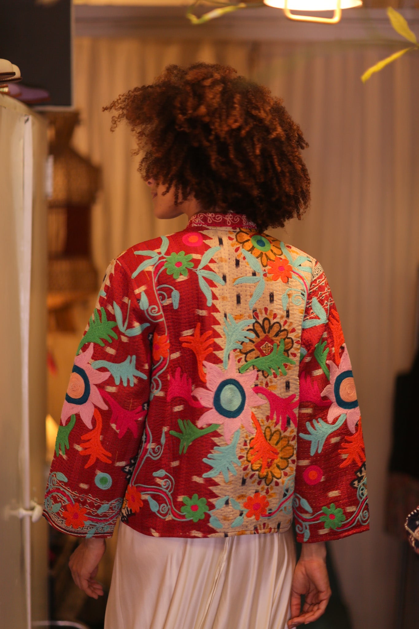KANTHA EMBROIDERED JACKET INGRID WARYAW - BANGKOK TAILOR CLOTHING STORE - HANDMADE CLOTHING