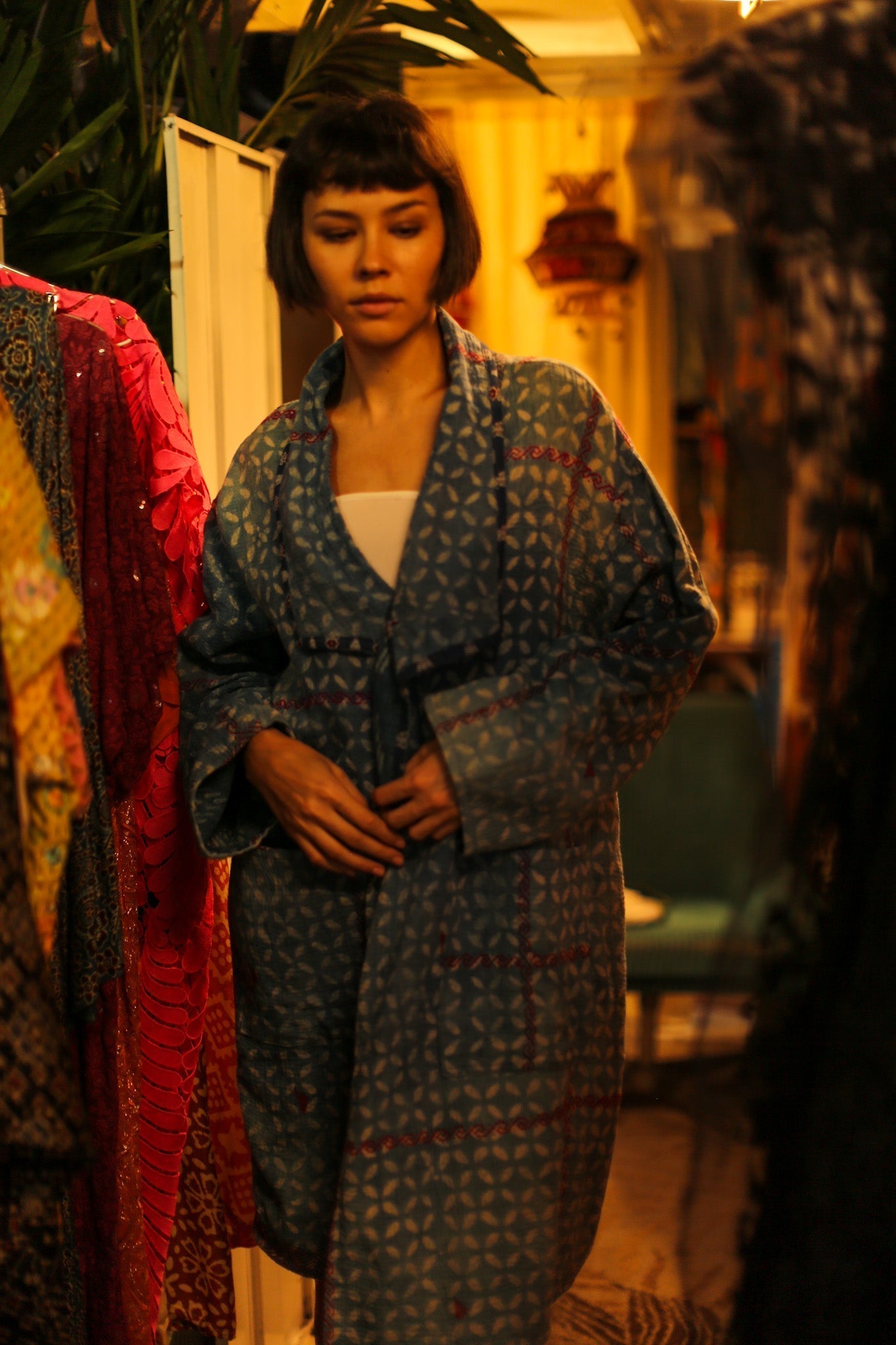 KANTHA JACKET COAT DUSTER GIORGIA - BANGKOK TAILOR CLOTHING STORE - HANDMADE CLOTHING