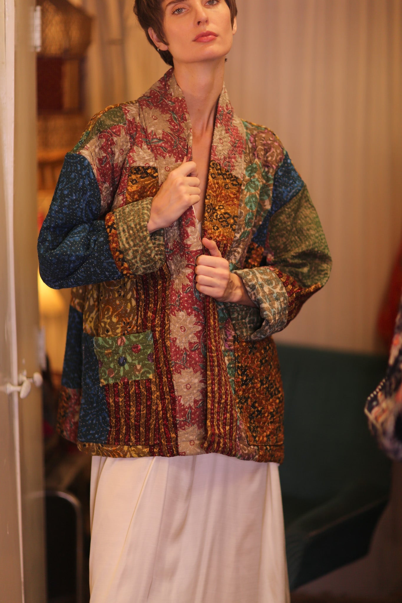 KANTHA JACKET COLORFUL ART - BANGKOK TAILOR CLOTHING STORE - HANDMADE CLOTHING