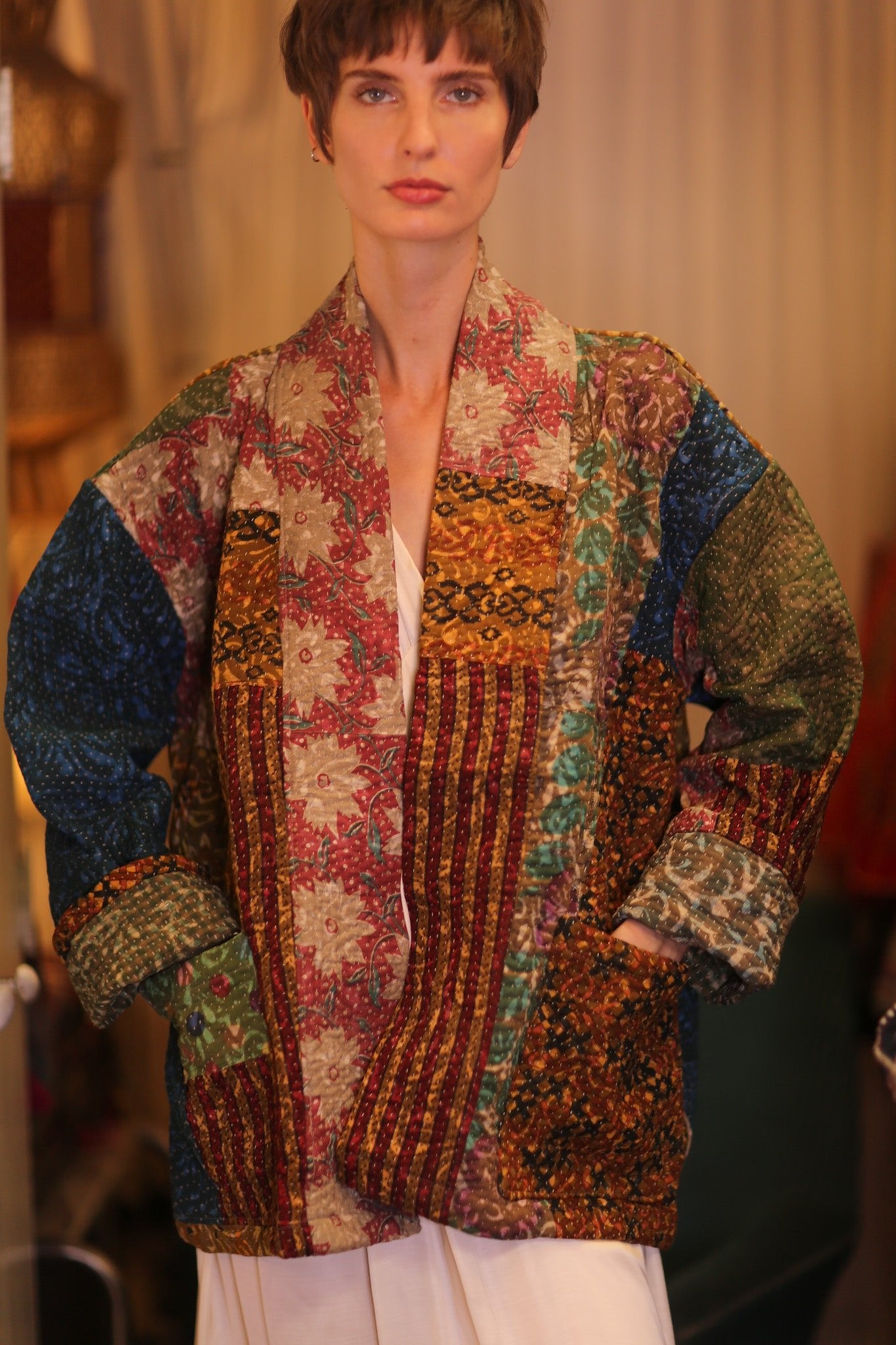 KANTHA JACKET COLORFUL ART - BANGKOK TAILOR CLOTHING STORE - HANDMADE CLOTHING