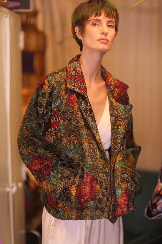 KANTHA JACKET FLORALS DAASI - BANGKOK TAILOR CLOTHING STORE - HANDMADE CLOTHING