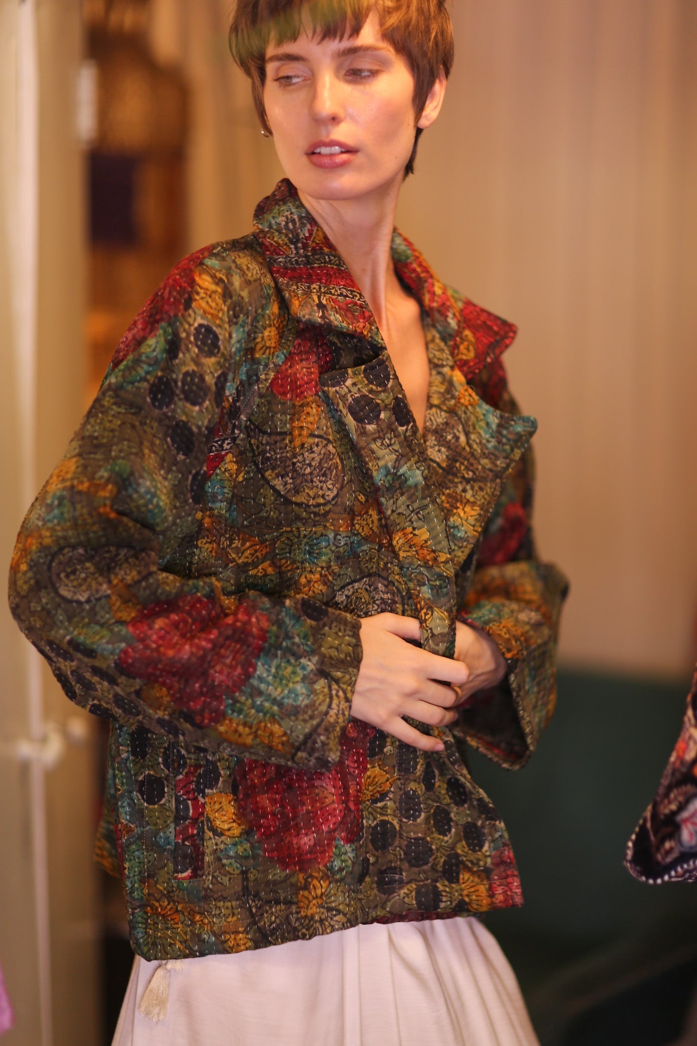 KANTHA JACKET FLORALS DAASI - BANGKOK TAILOR CLOTHING STORE - HANDMADE CLOTHING