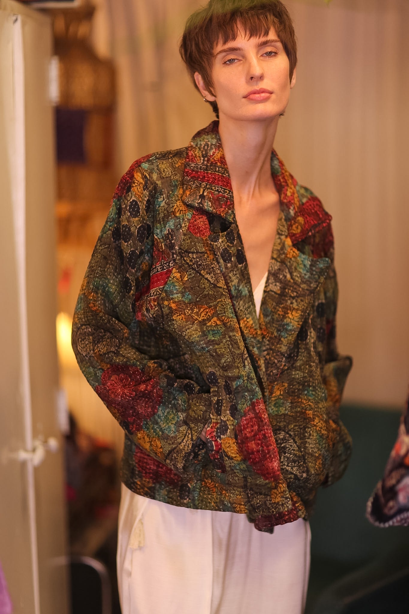KANTHA JACKET FLORALS DAASI - BANGKOK TAILOR CLOTHING STORE - HANDMADE CLOTHING