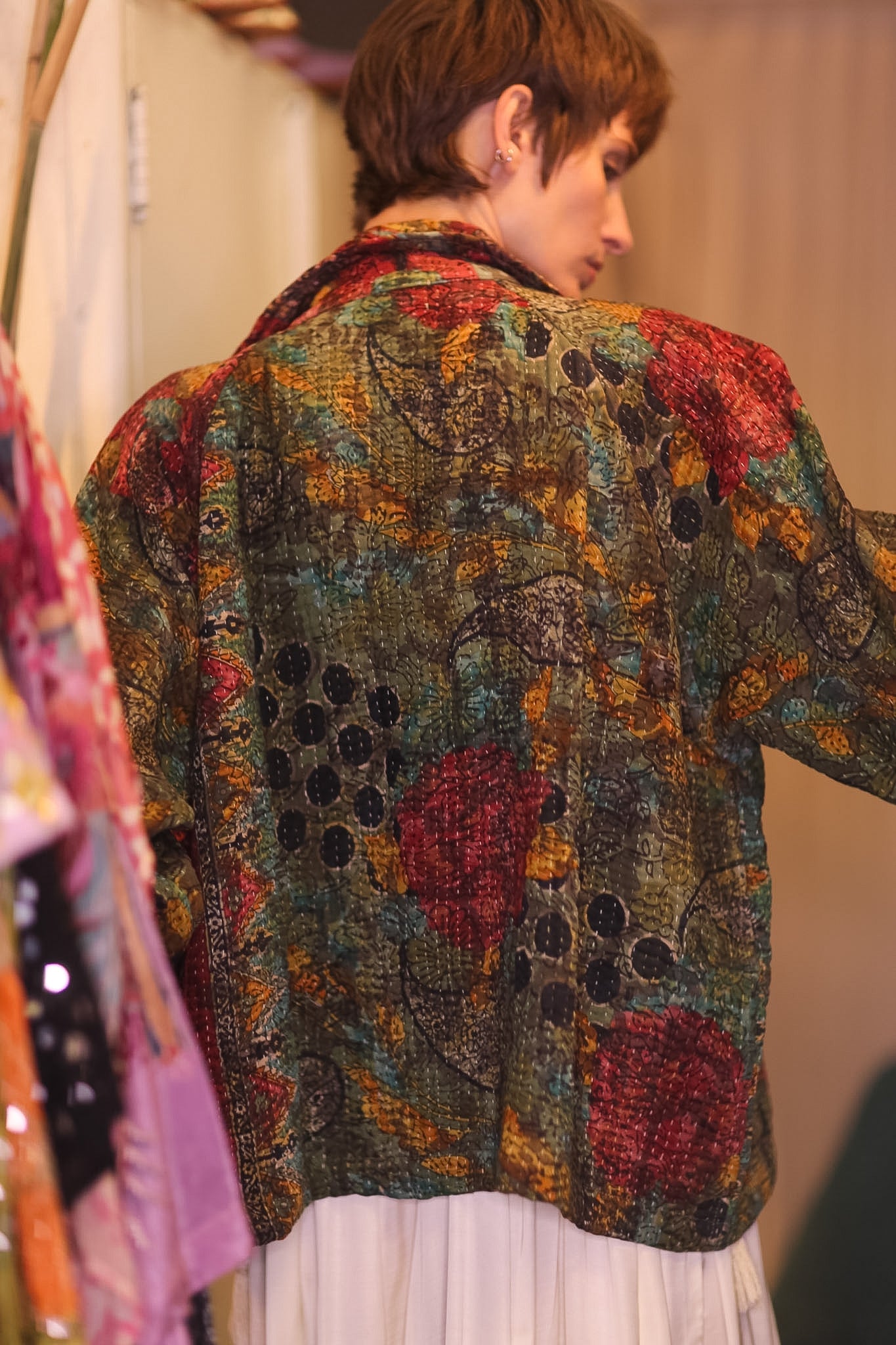 KANTHA JACKET FLORALS DAASI - BANGKOK TAILOR CLOTHING STORE - HANDMADE CLOTHING