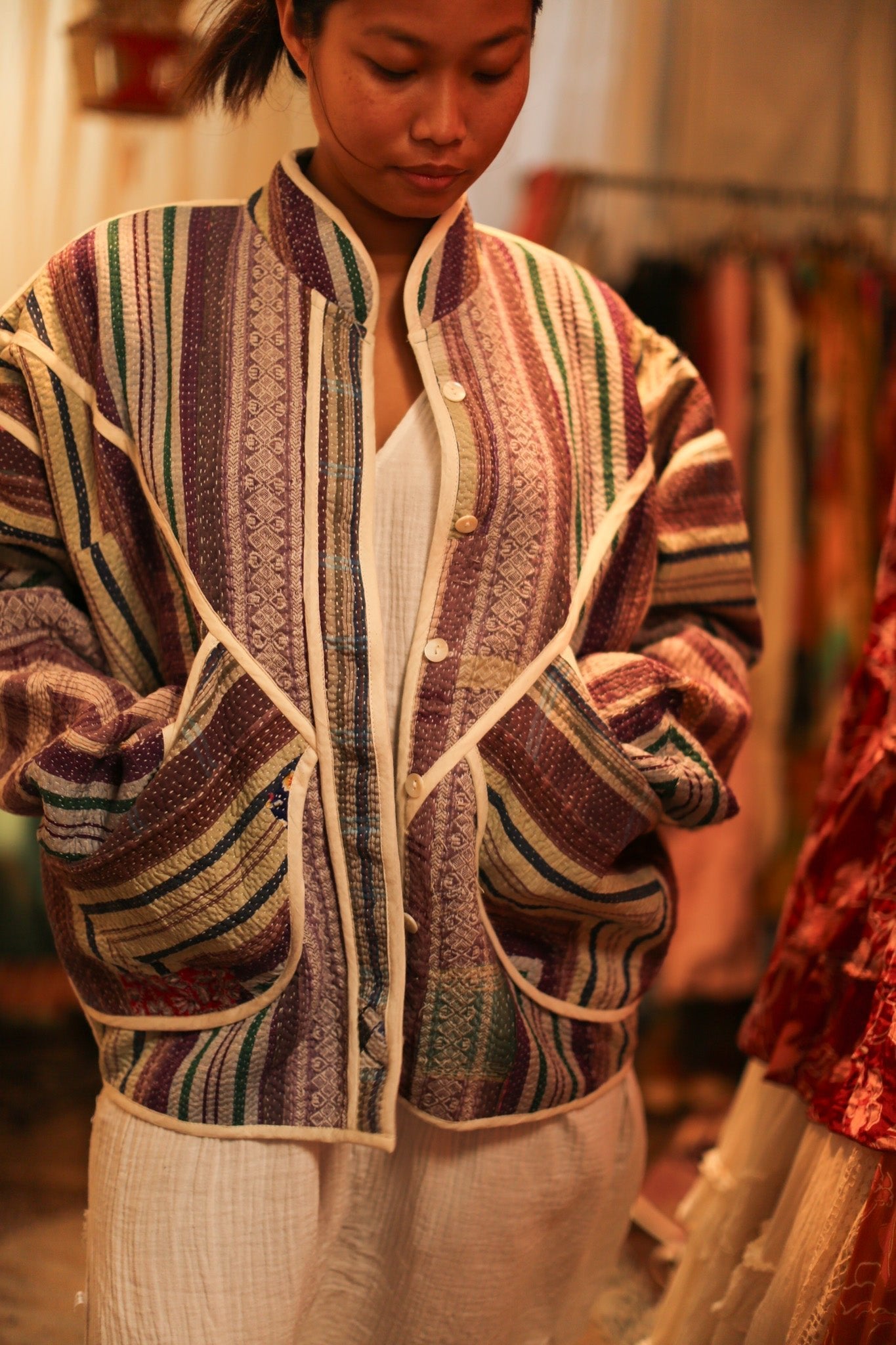 KANTHA JACKET MOLI - BANGKOK TAILOR CLOTHING STORE - HANDMADE CLOTHING