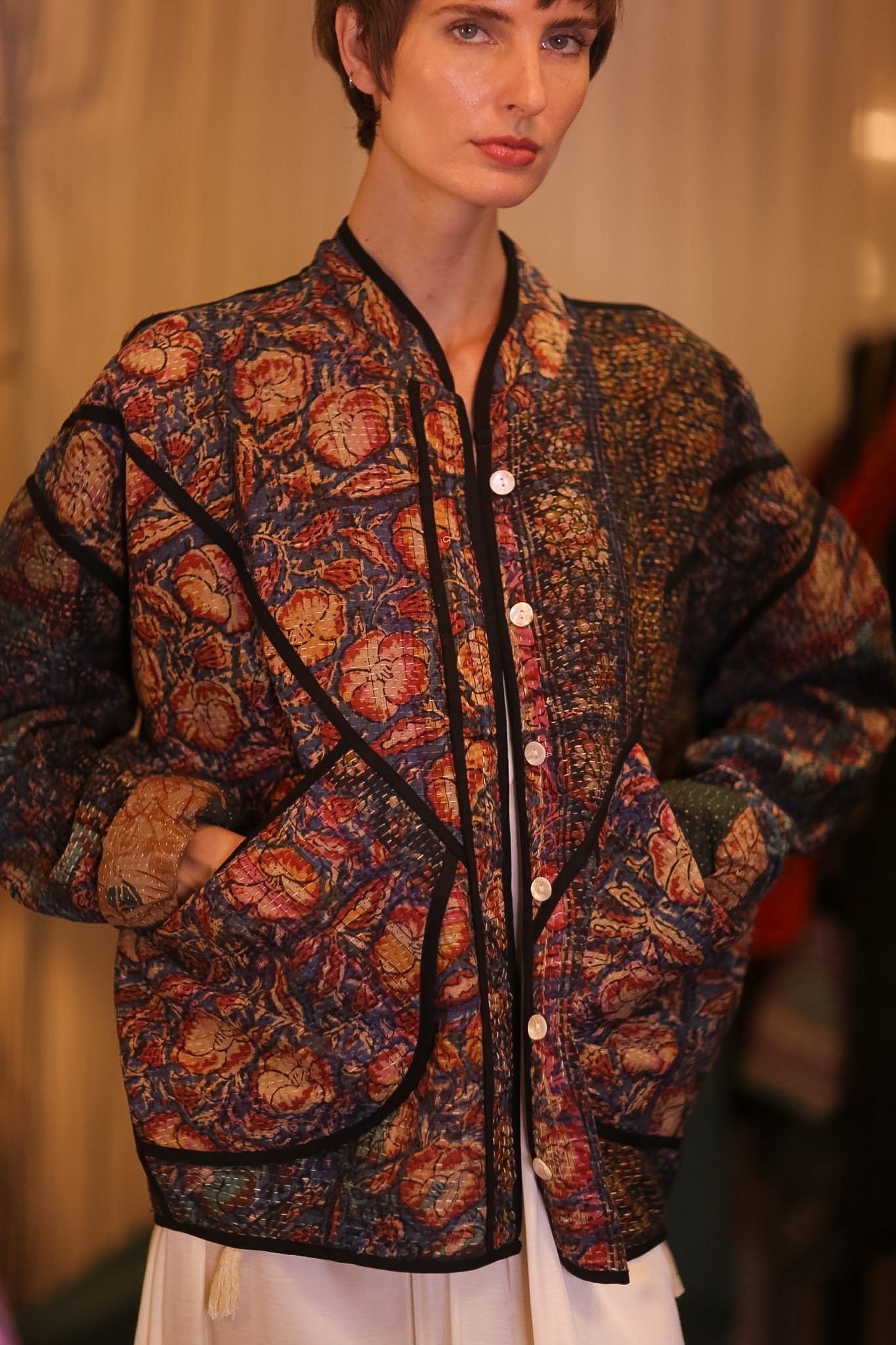 KANTHA JACKET MORNING GLORY - BANGKOK TAILOR CLOTHING STORE - HANDMADE CLOTHING