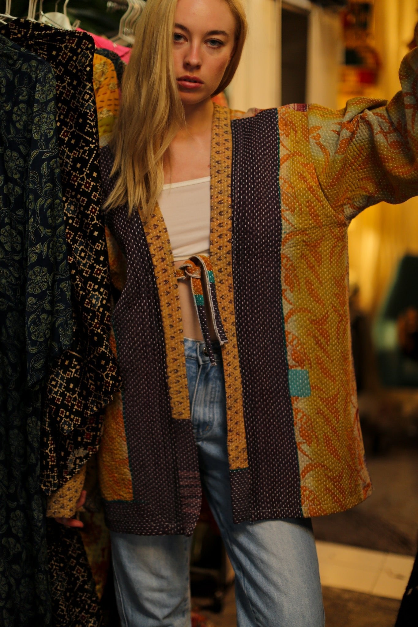 KANTHA KIMONO JACKET BELINDA - BANGKOK TAILOR CLOTHING STORE - HANDMADE CLOTHING